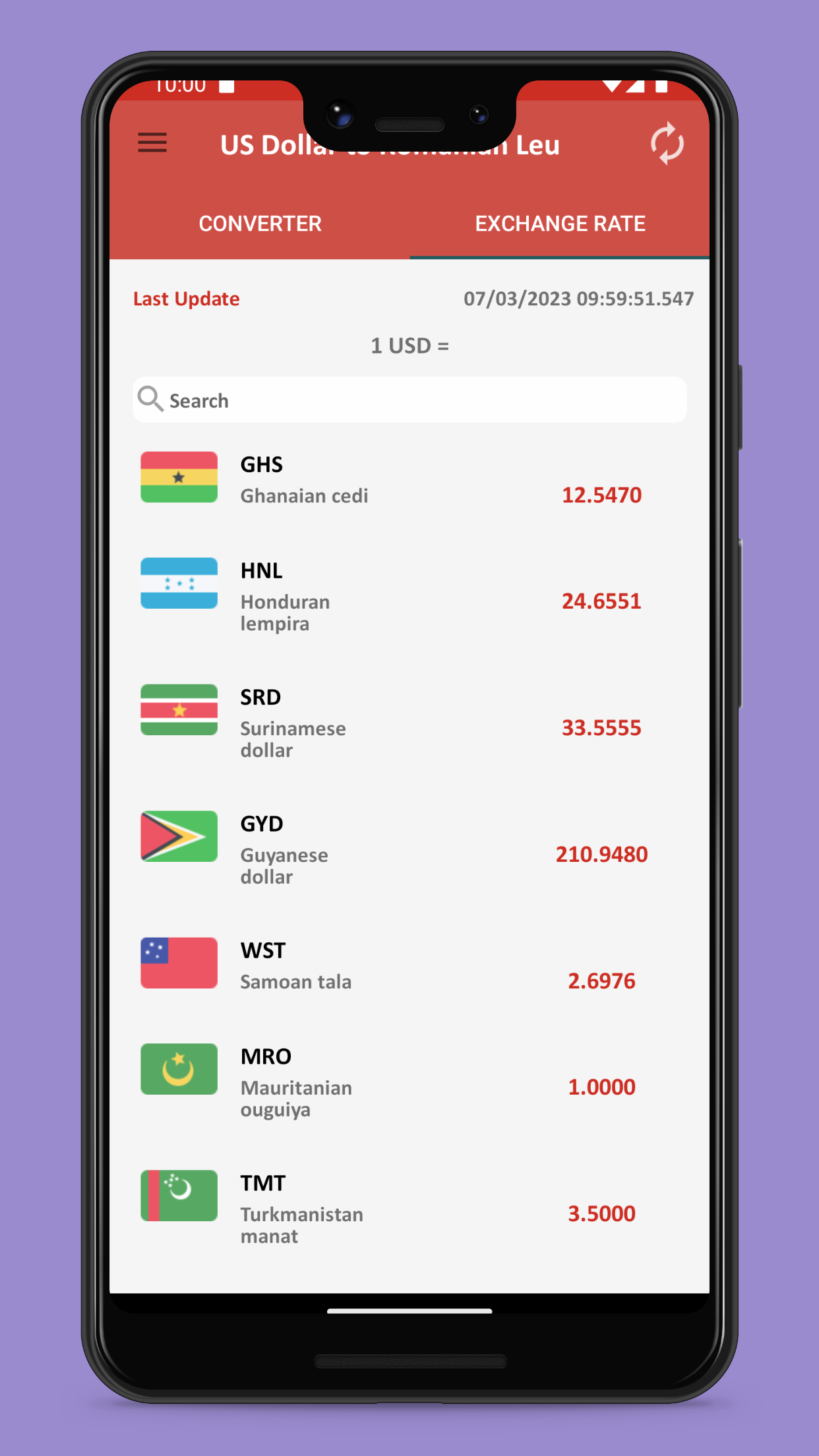 US dollar to Romanian leu | Indus Appstore | Screenshot