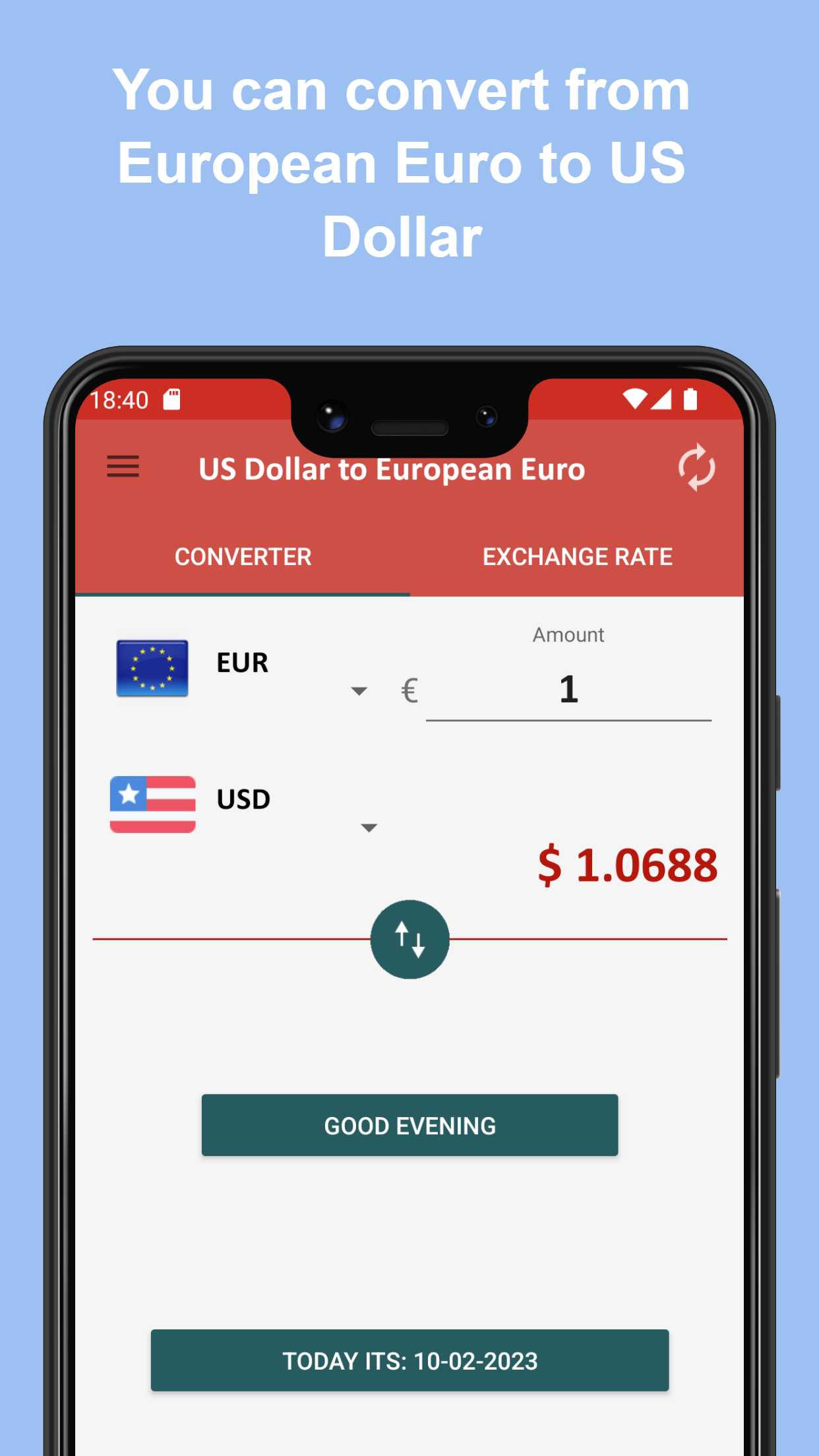 US dollar to European euro | Indus Appstore | Screenshot