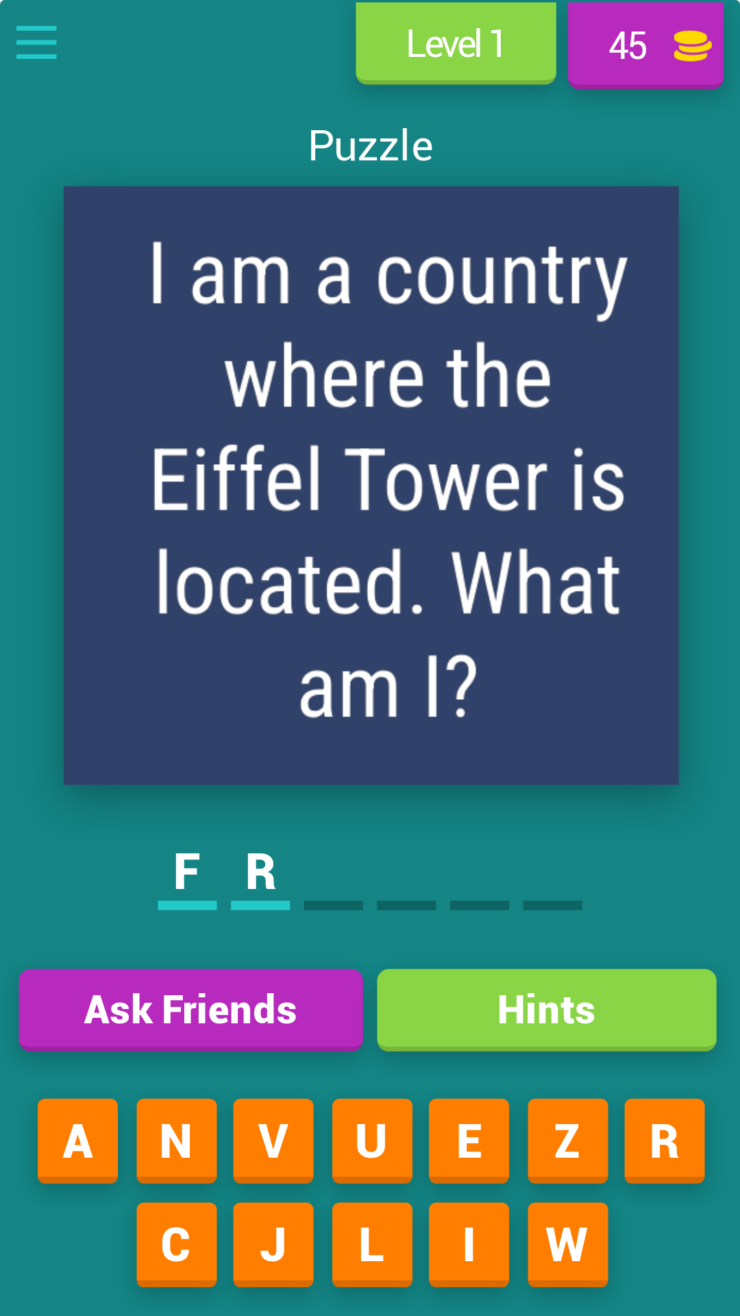 Country Name Puzzles | Indus Appstore | Screenshot