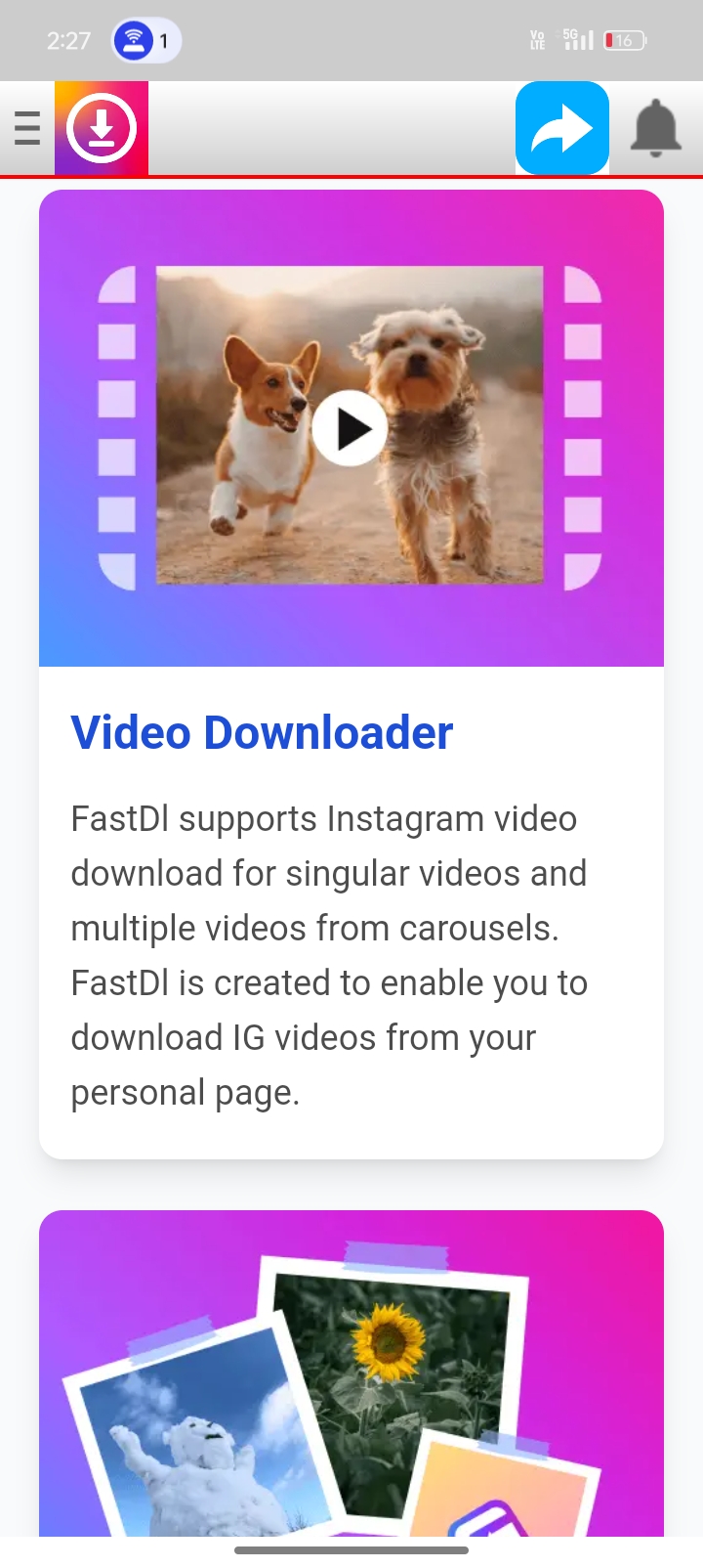 Video downloader Insta Vid | Indus Appstore | Screenshot