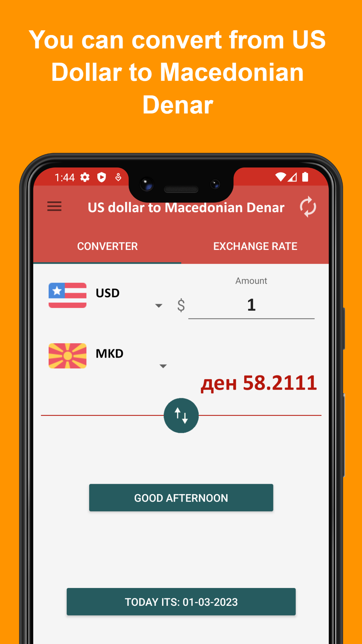 US dollar to Macedonian Denar | Indus Appstore | Screenshot