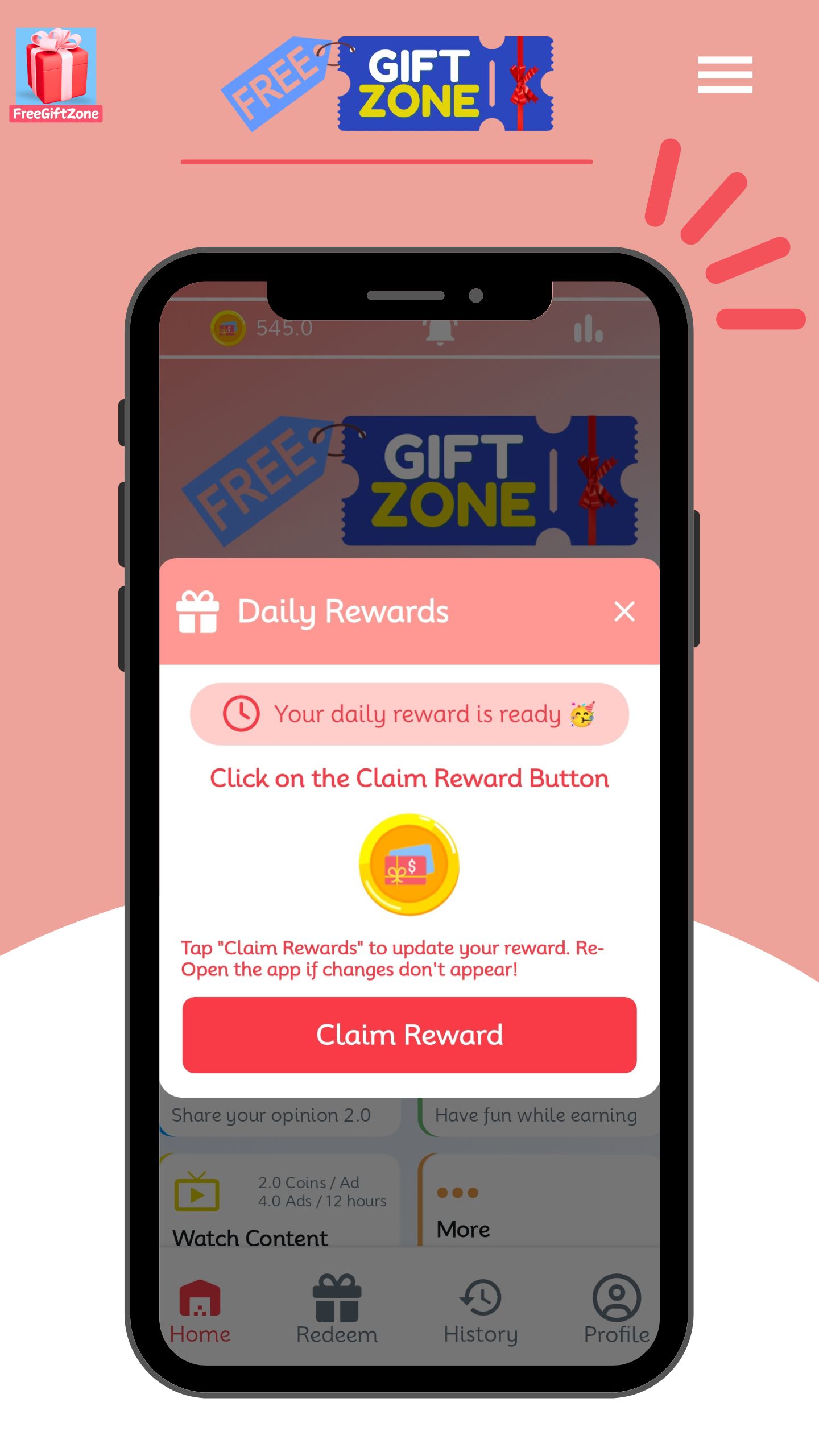 Get Redeem Code - FreeGiftZone | Indus Appstore | Screenshot