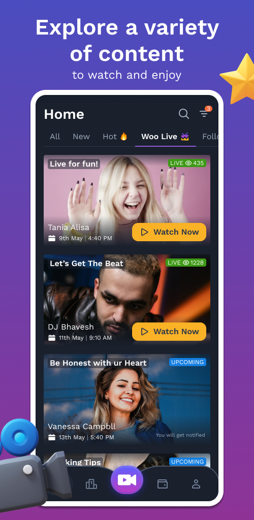 WOO TV - Create Content, Make Friends & Earn Money | Indus Appstore | Screenshot