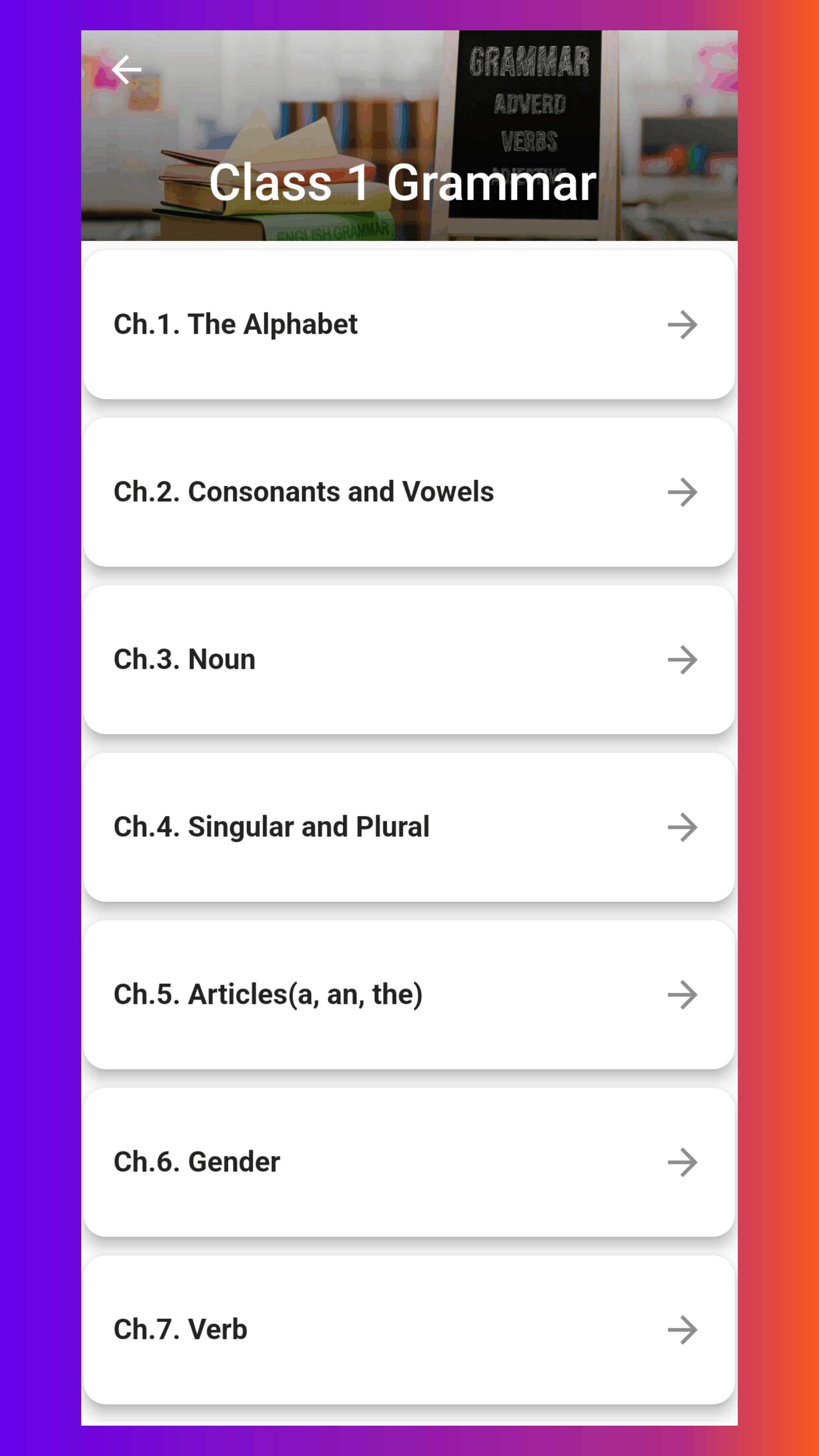 Class 1 English Grammar Book | Indus Appstore | Screenshot