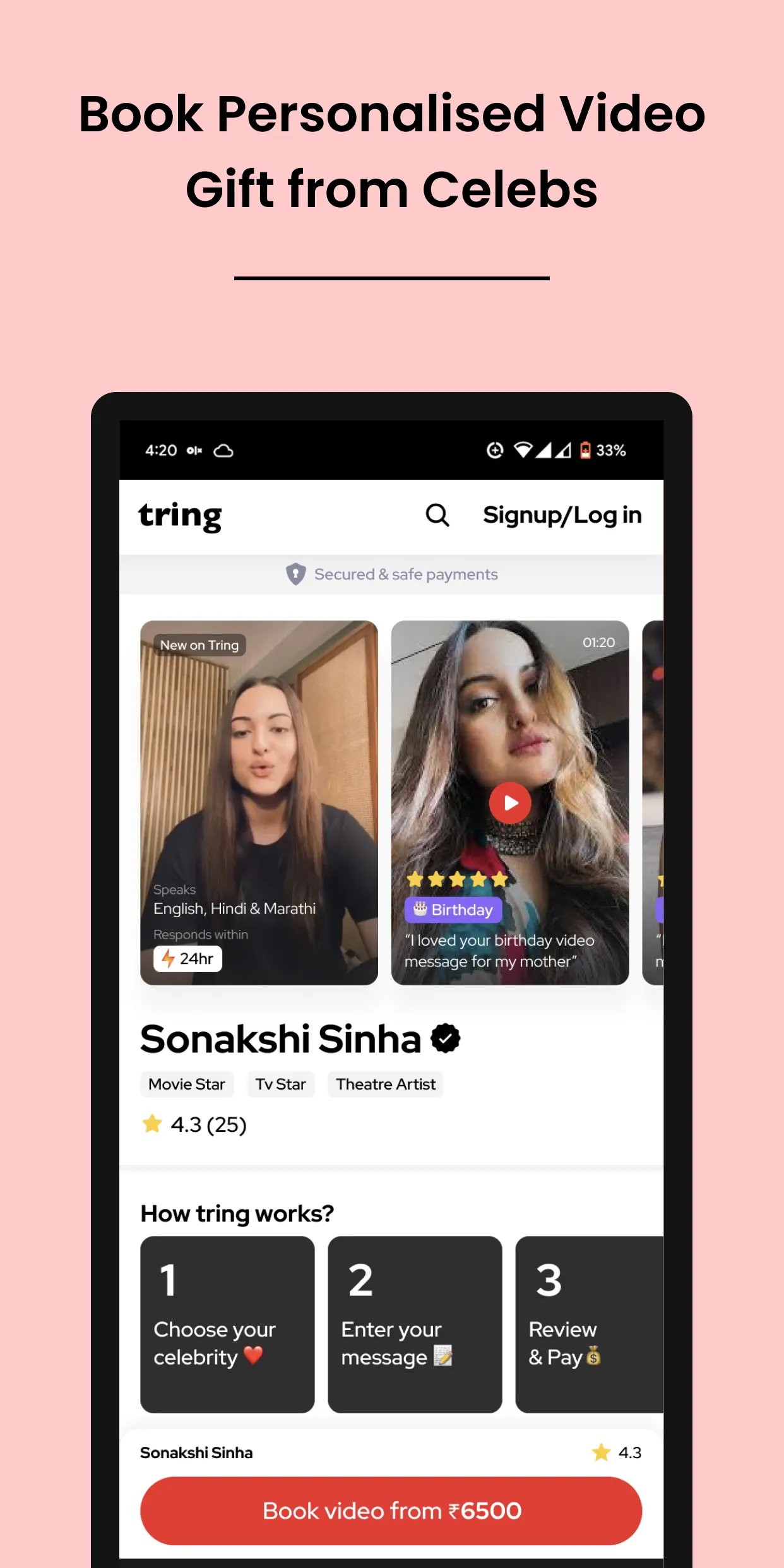 Tring for Celebrities & Fans | Indus Appstore | Screenshot
