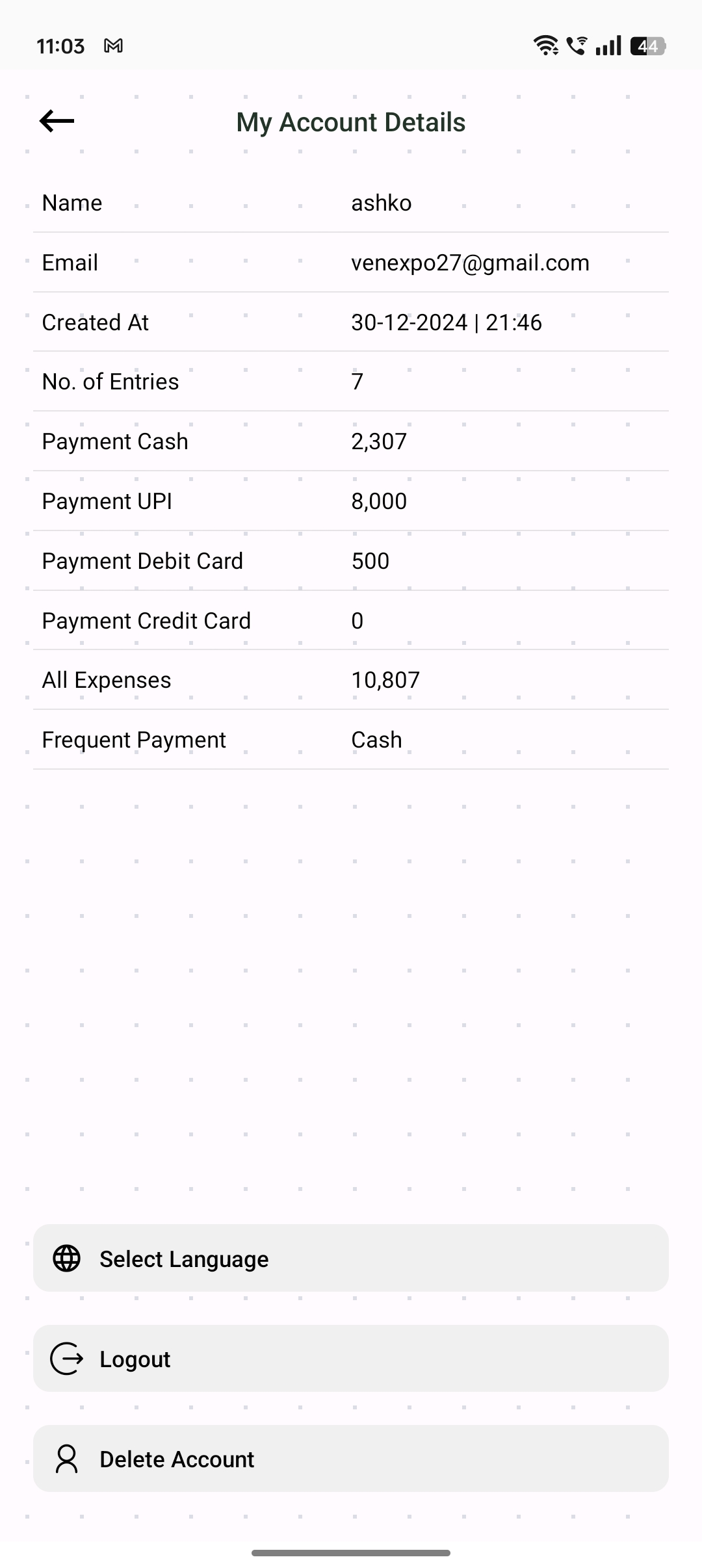 Daily Expenses | Indus Appstore | Screenshot