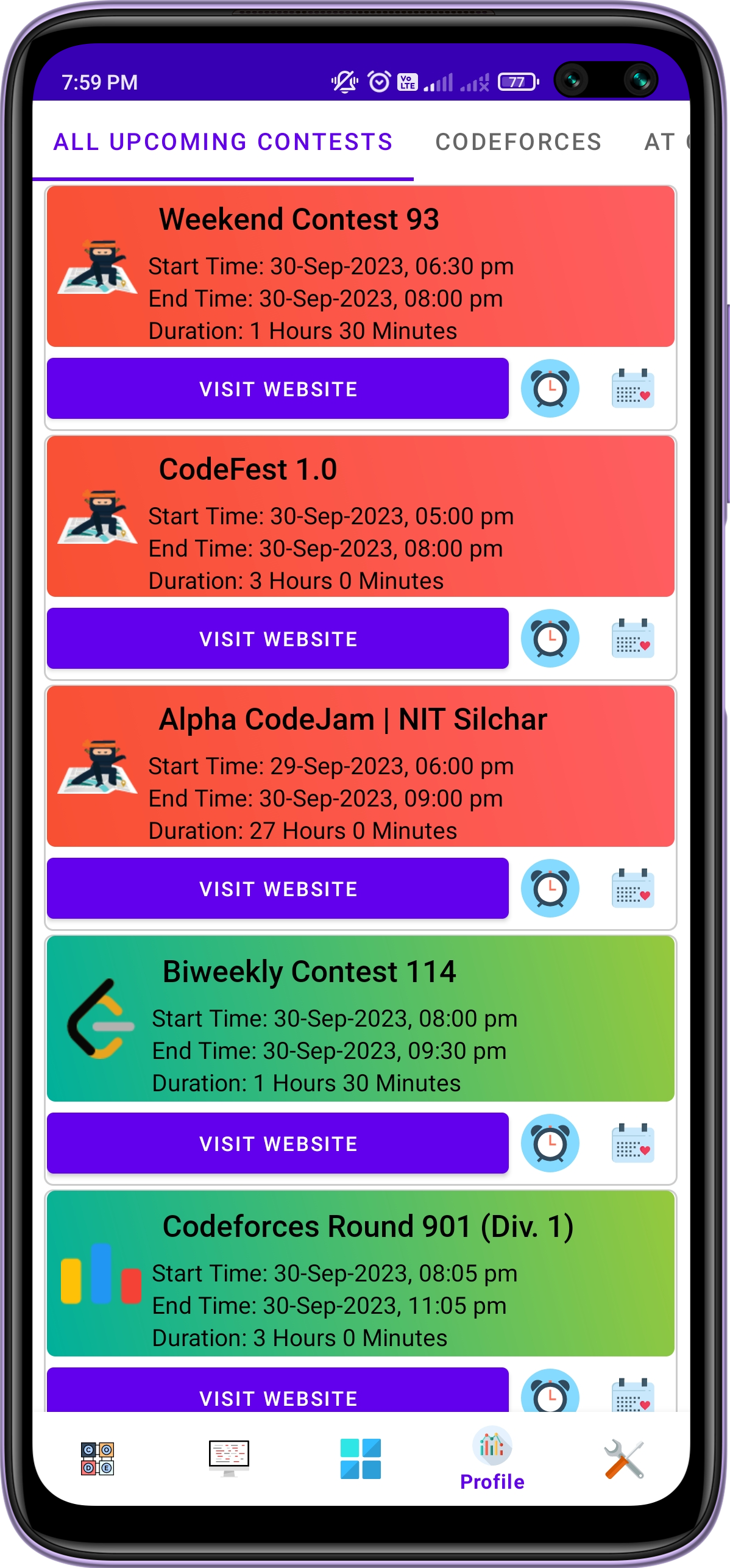 CodingKaro : Contest Reminder, Jobs, Internships & Quizzes | Indus Appstore | Screenshot