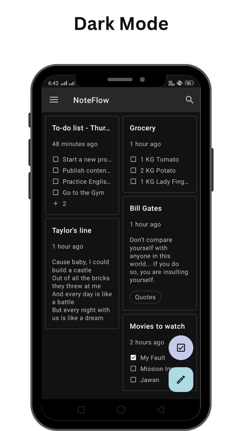 Notes Taking & Todo List App - NoteFlow | Indus Appstore | Screenshot