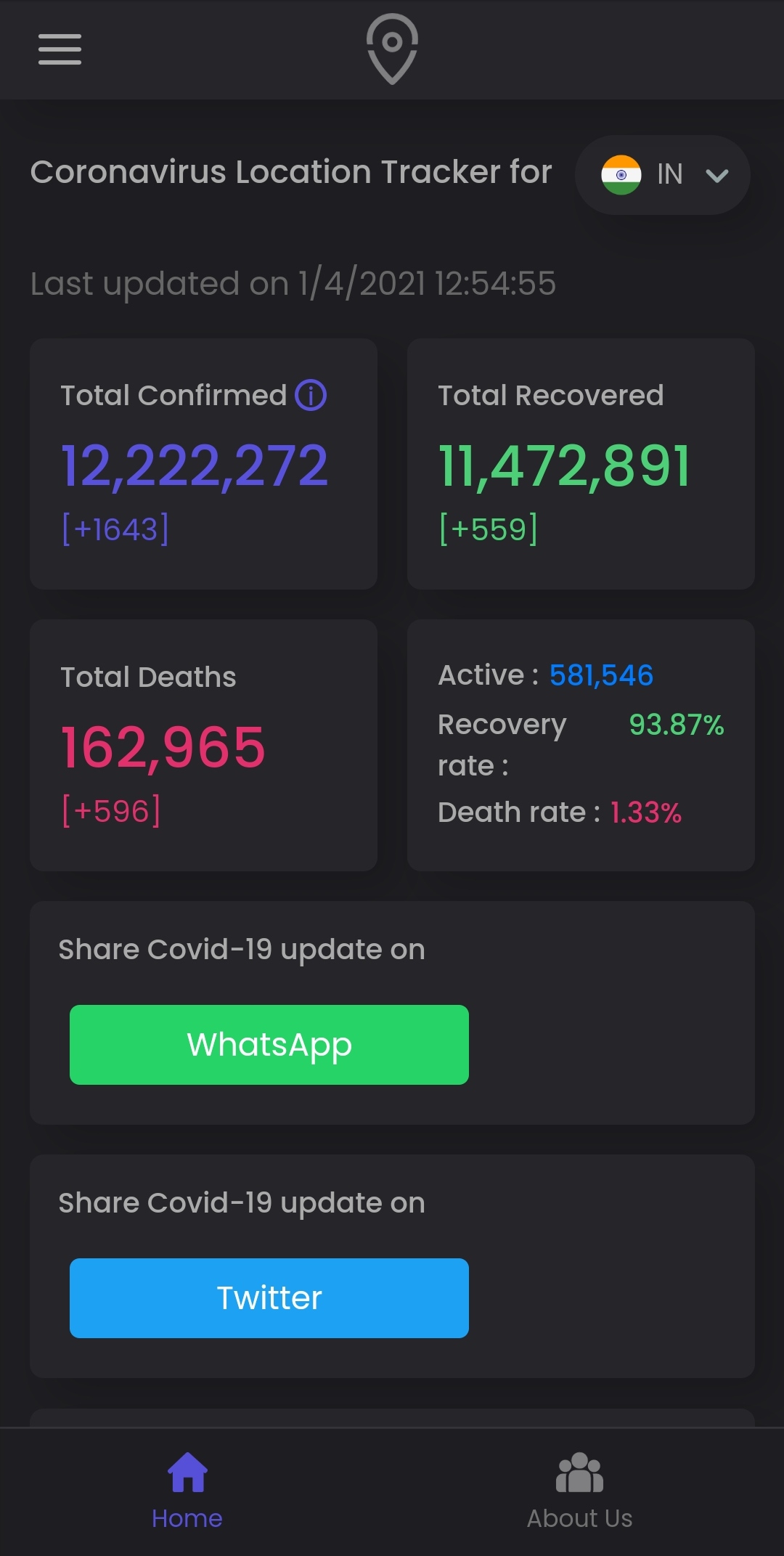 Corona Tracker | Indus Appstore | Screenshot