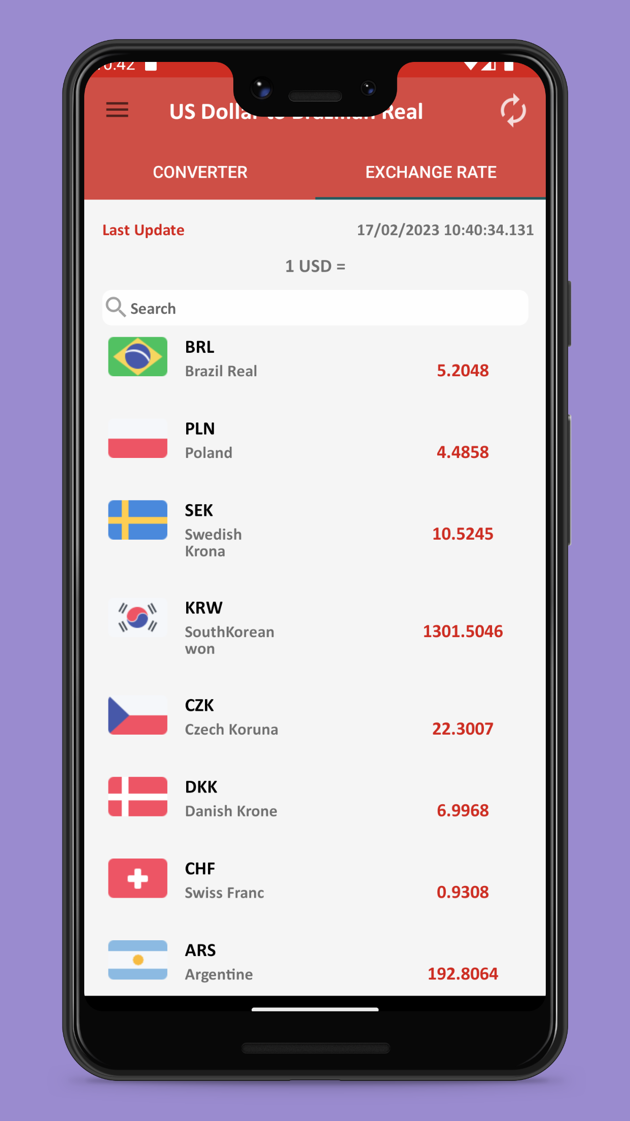 US dollar to Brazilian real | Indus Appstore | Screenshot