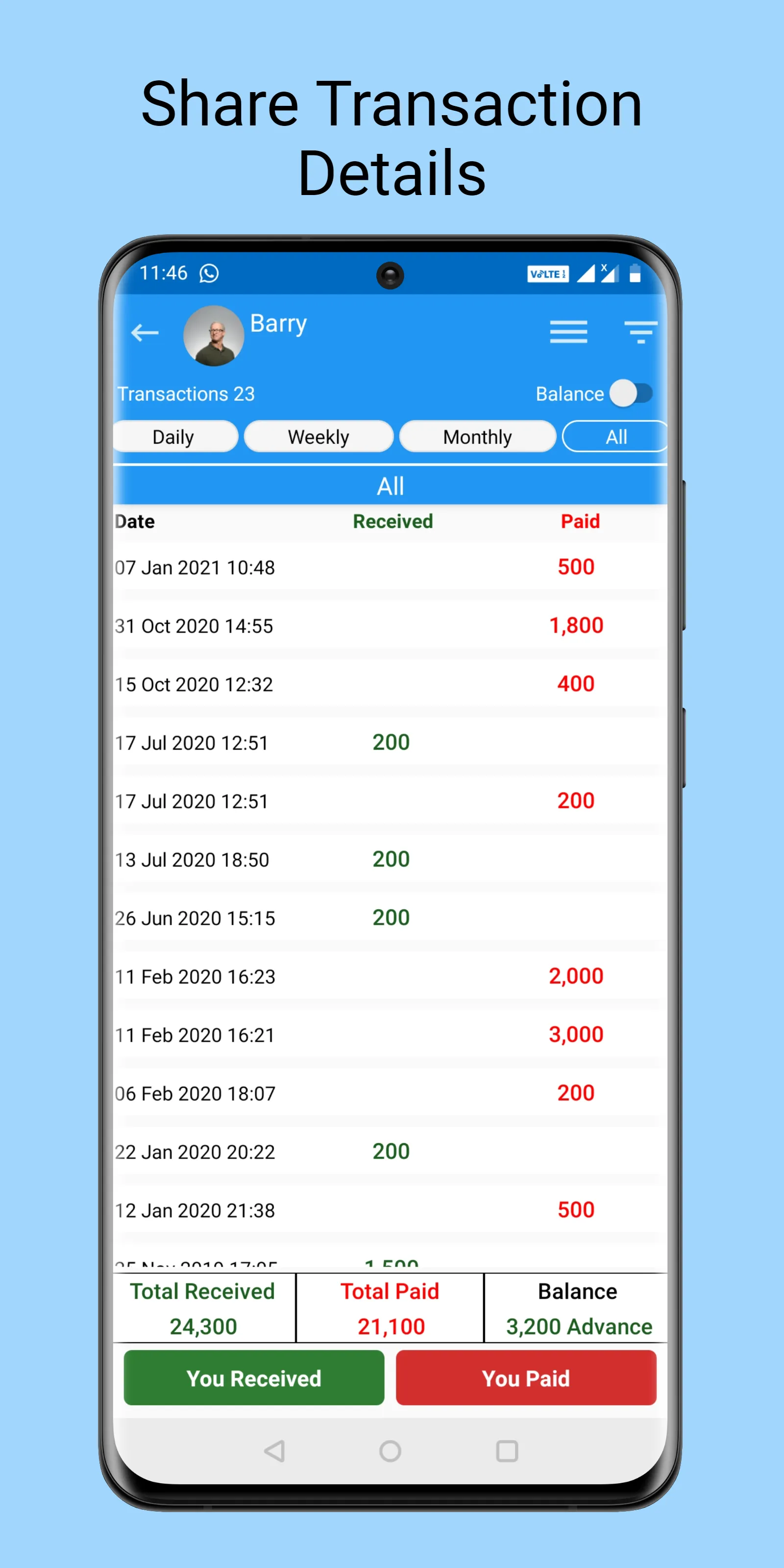 Credit Debit - ledger account, udhaar bahi khata | Indus Appstore | Screenshot