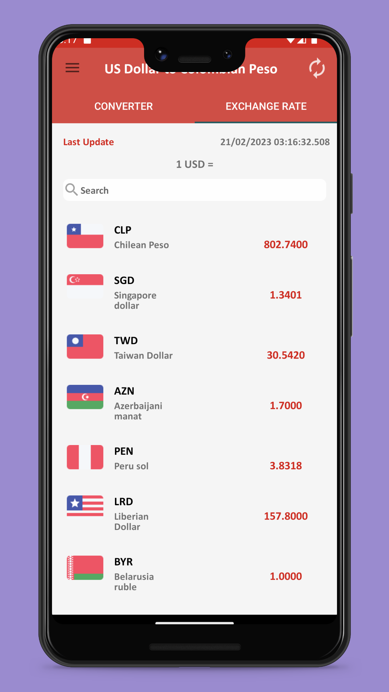 US dollar to Colombian peso | Indus Appstore | Screenshot