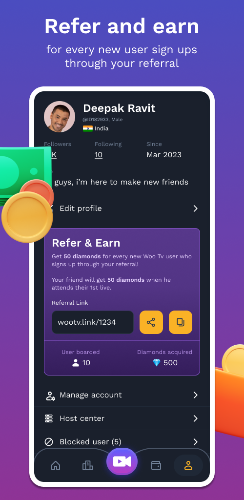 WOO TV - Create Content, Make Friends & Earn Money | Indus Appstore | Screenshot