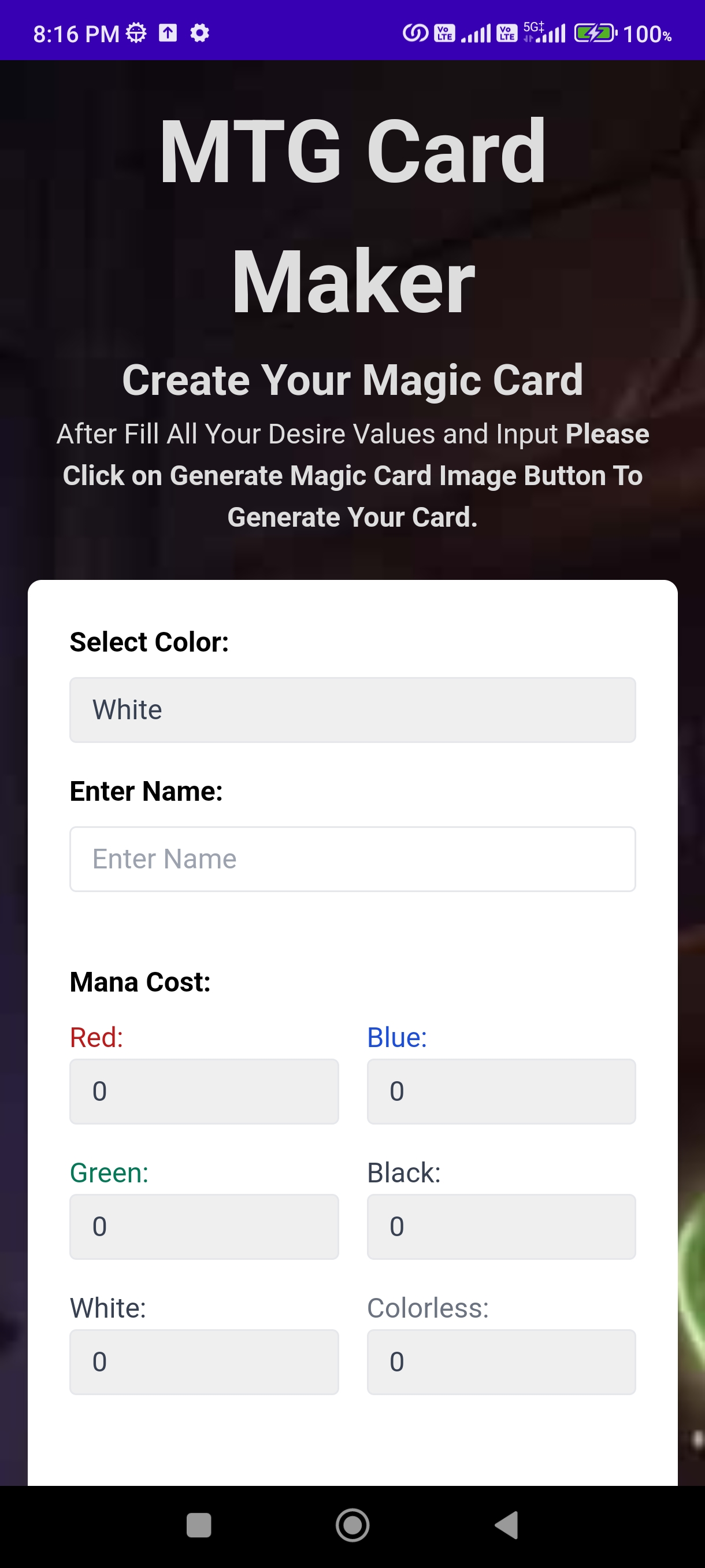 MTG Card Maker | Indus Appstore | Screenshot