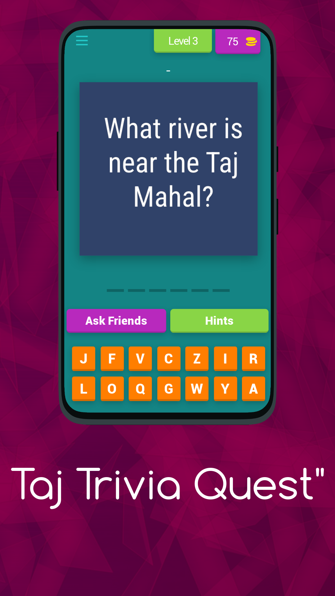 "TAJ TRIVIA QUEST" | Indus Appstore | Screenshot