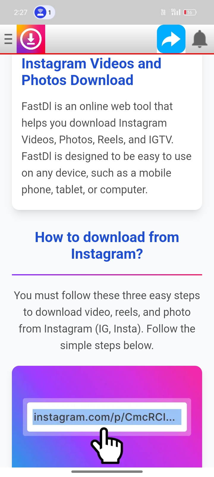 Video downloader Insta Vid | Indus Appstore | Screenshot