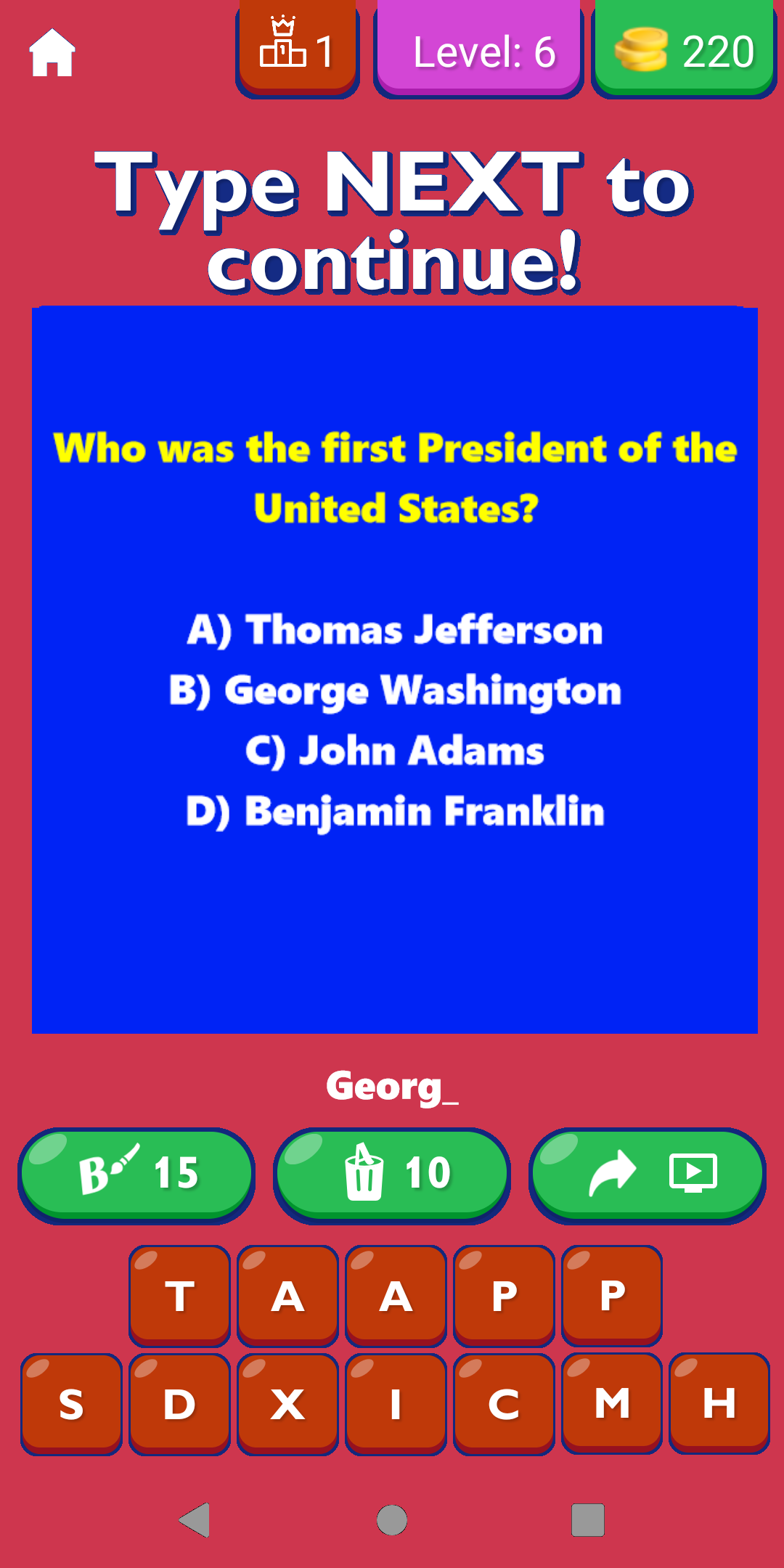 American History Quiz Game | Indus Appstore | Screenshot