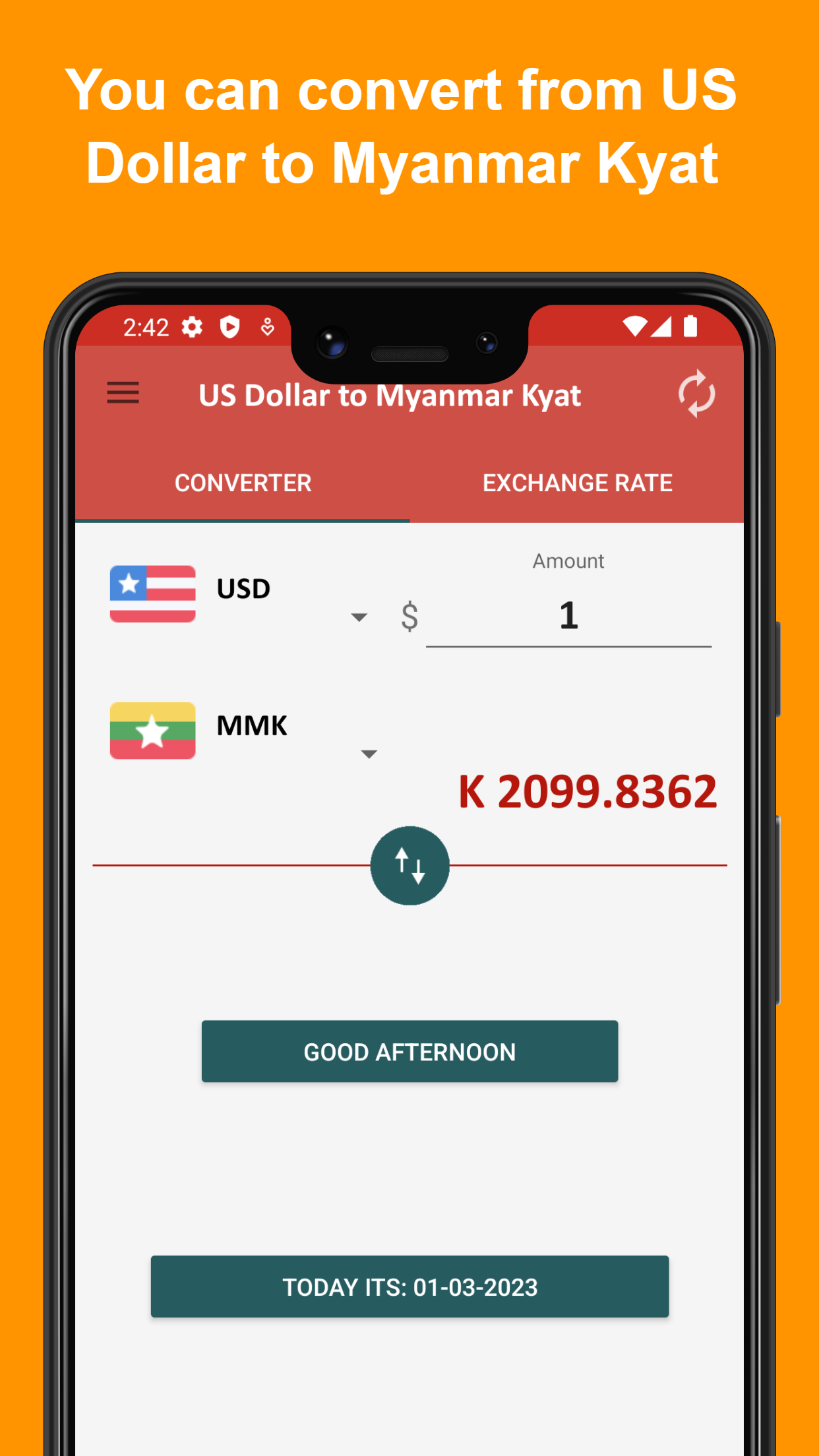 US dollar to Myanmar kyat | Indus Appstore | Screenshot