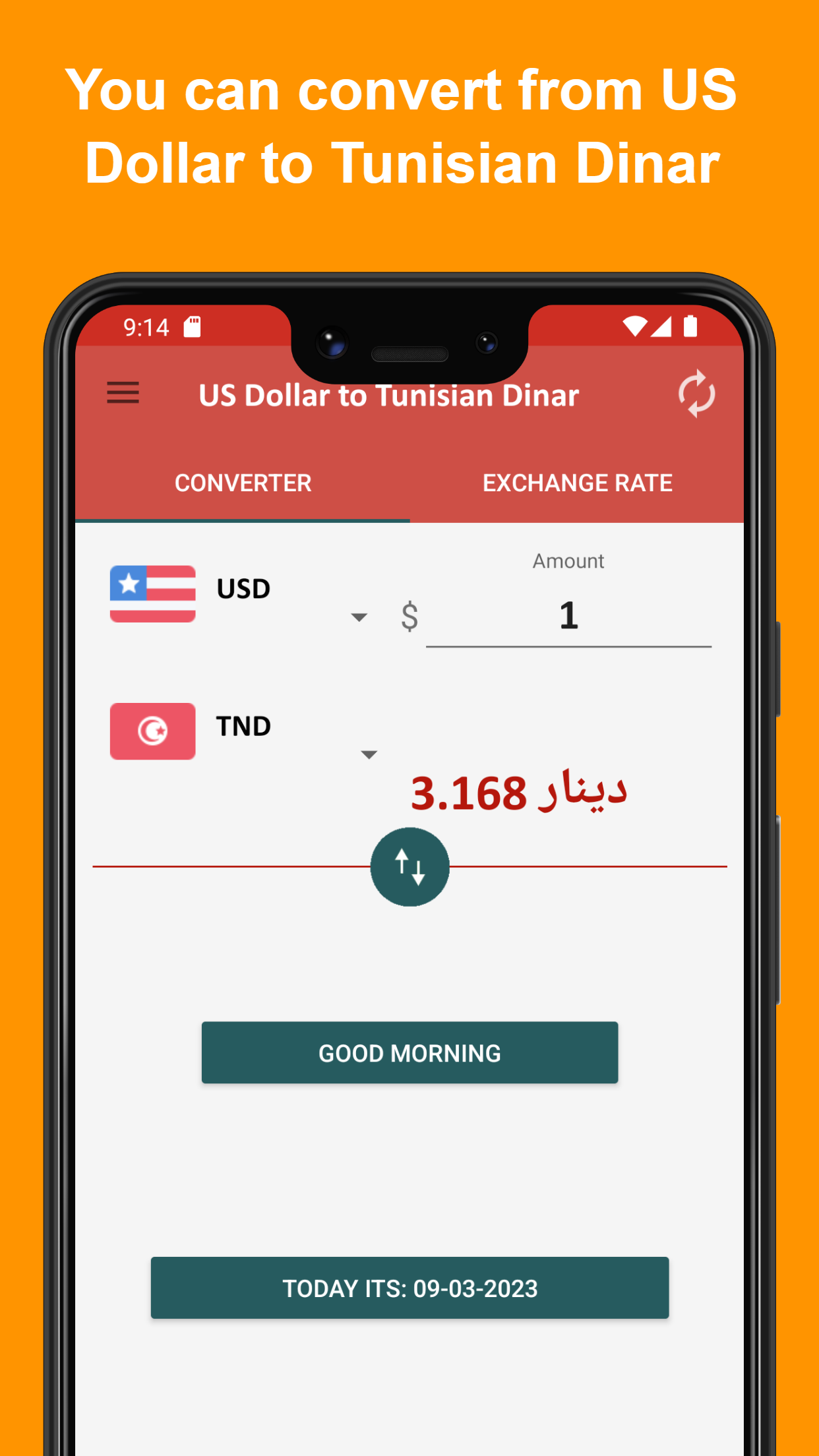 US Dollar to Tunisian Dinar | Indus Appstore | Screenshot