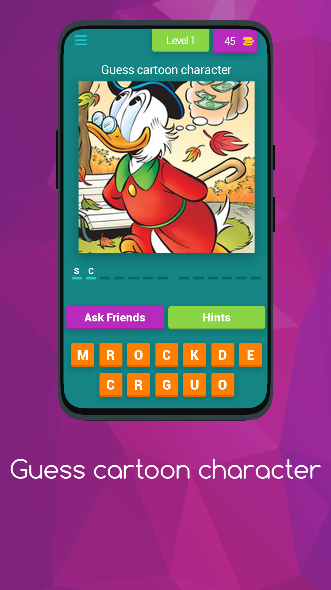 Guess cartoon character quize | Indus Appstore | Screenshot