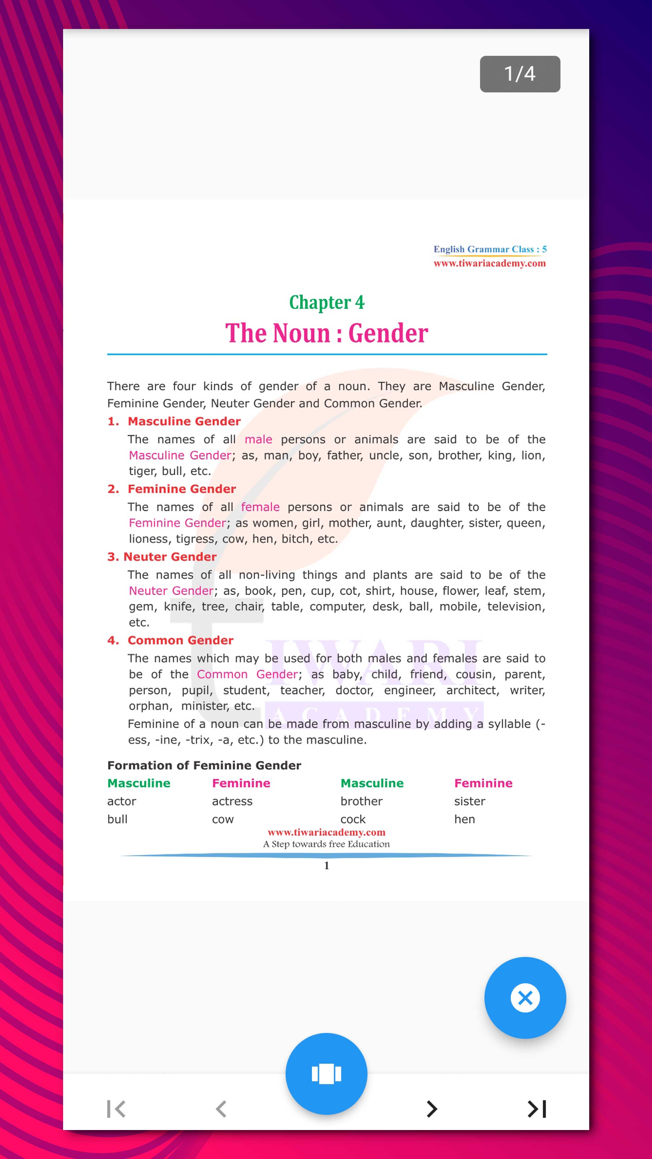 Class 5 English Grammar Book | Indus Appstore | Screenshot