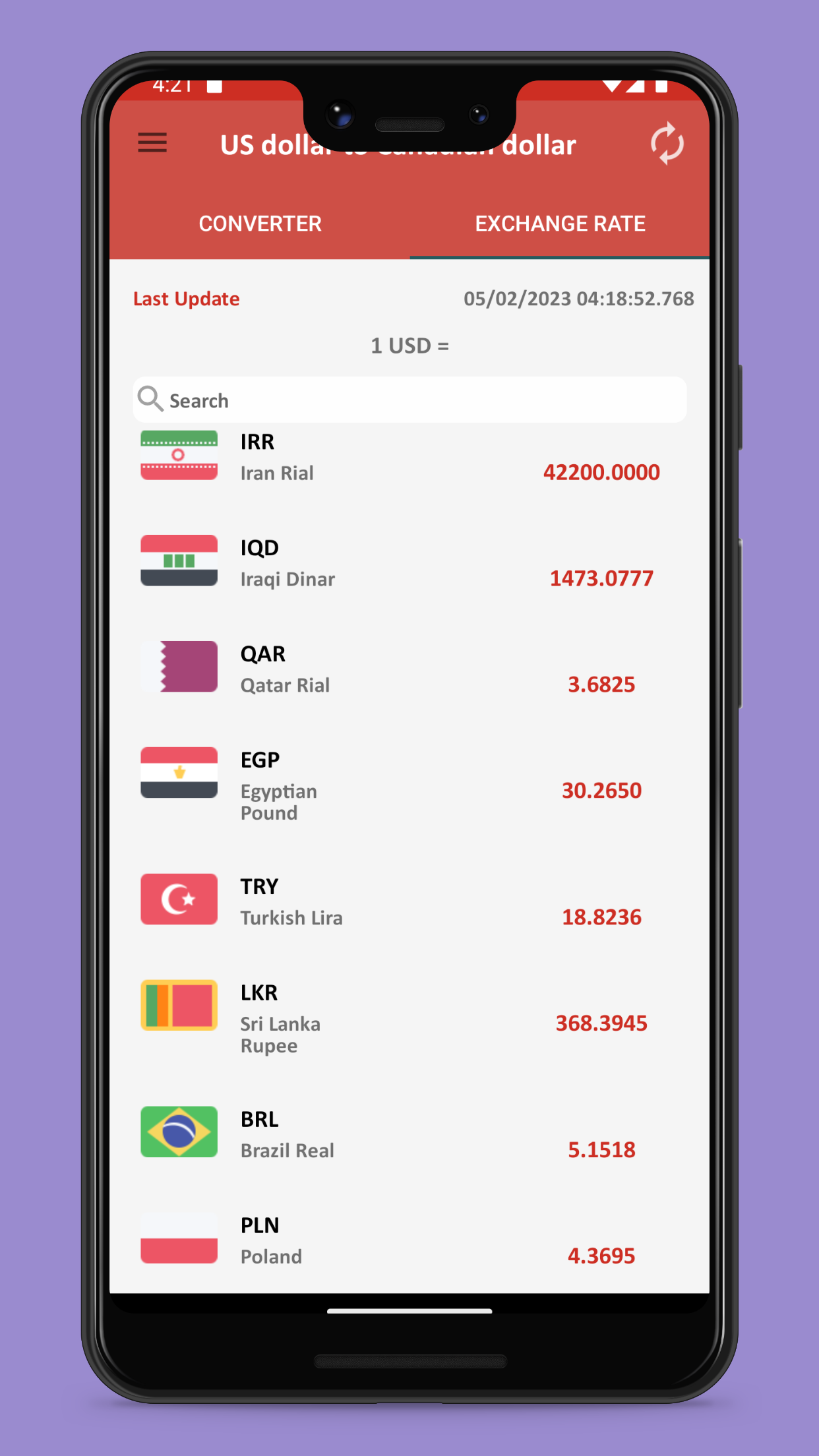 US dollar to Canadian dollar | Indus Appstore | Screenshot