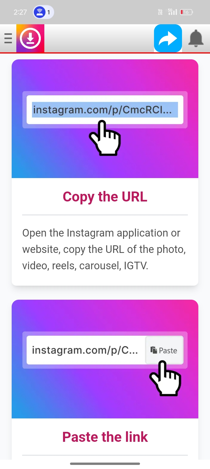 Video downloader Insta Vid | Indus Appstore | Screenshot