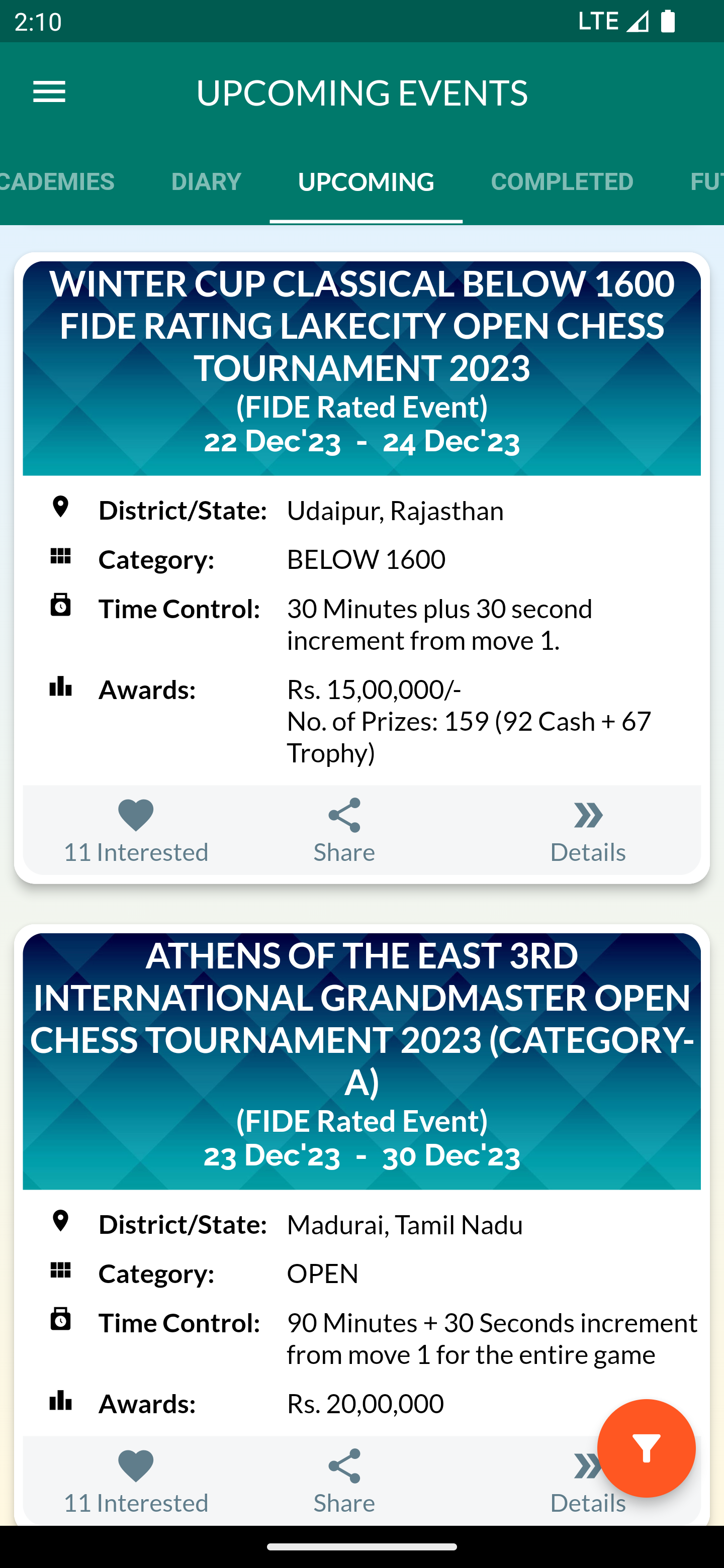 ChessEvents India | Indus Appstore | Screenshot