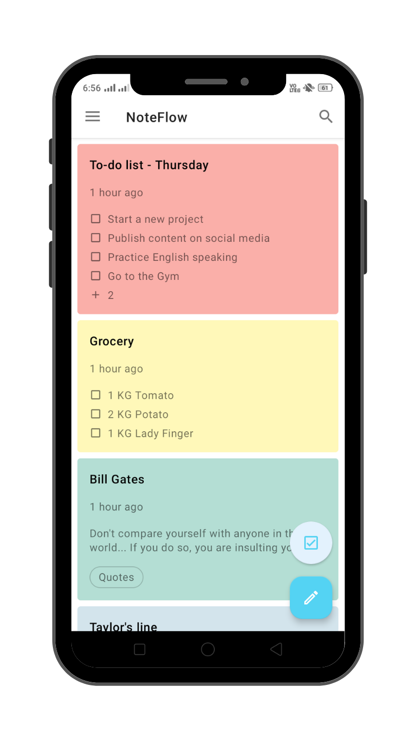 Notes Taking & Todo List App - NoteFlow | Indus Appstore | Screenshot