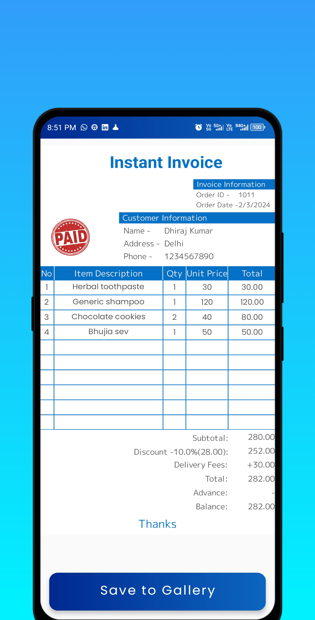 Invoice Master - Free Invoice Generator | Indus Appstore | Screenshot