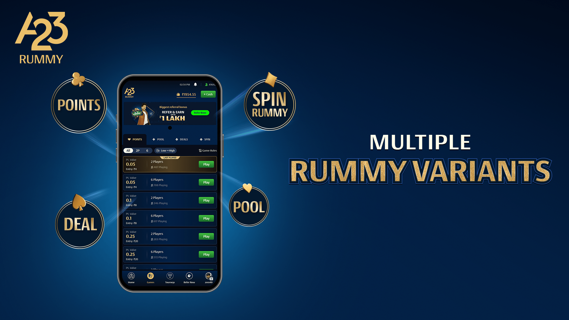 Rummy Games, Online Cash | A23 | Indus Appstore | Screenshot