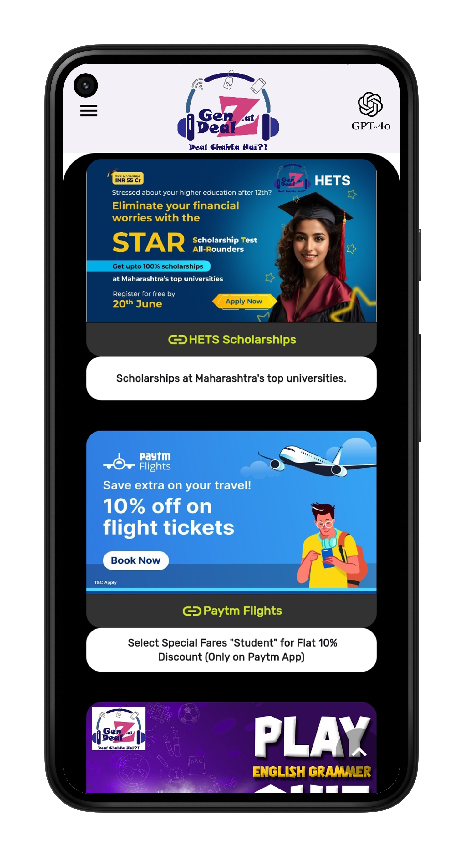 GenZDealZ.ai: Empowering GenZ through GenAI powered Deals | Indus Appstore | Screenshot