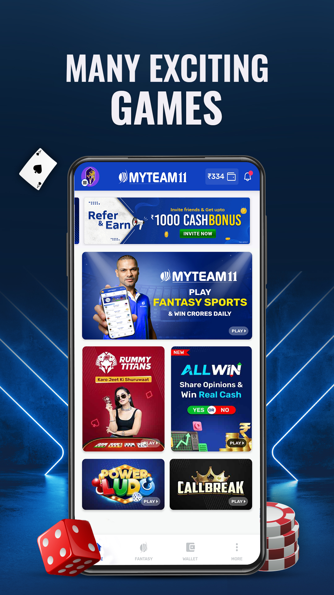 MYTEAM11: Fantasy Cricket, Rummy, Cash Games App | Indus Appstore | Screenshot