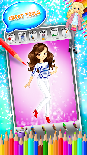 Girls Fashion Coloring Book | Indus Appstore | Screenshot