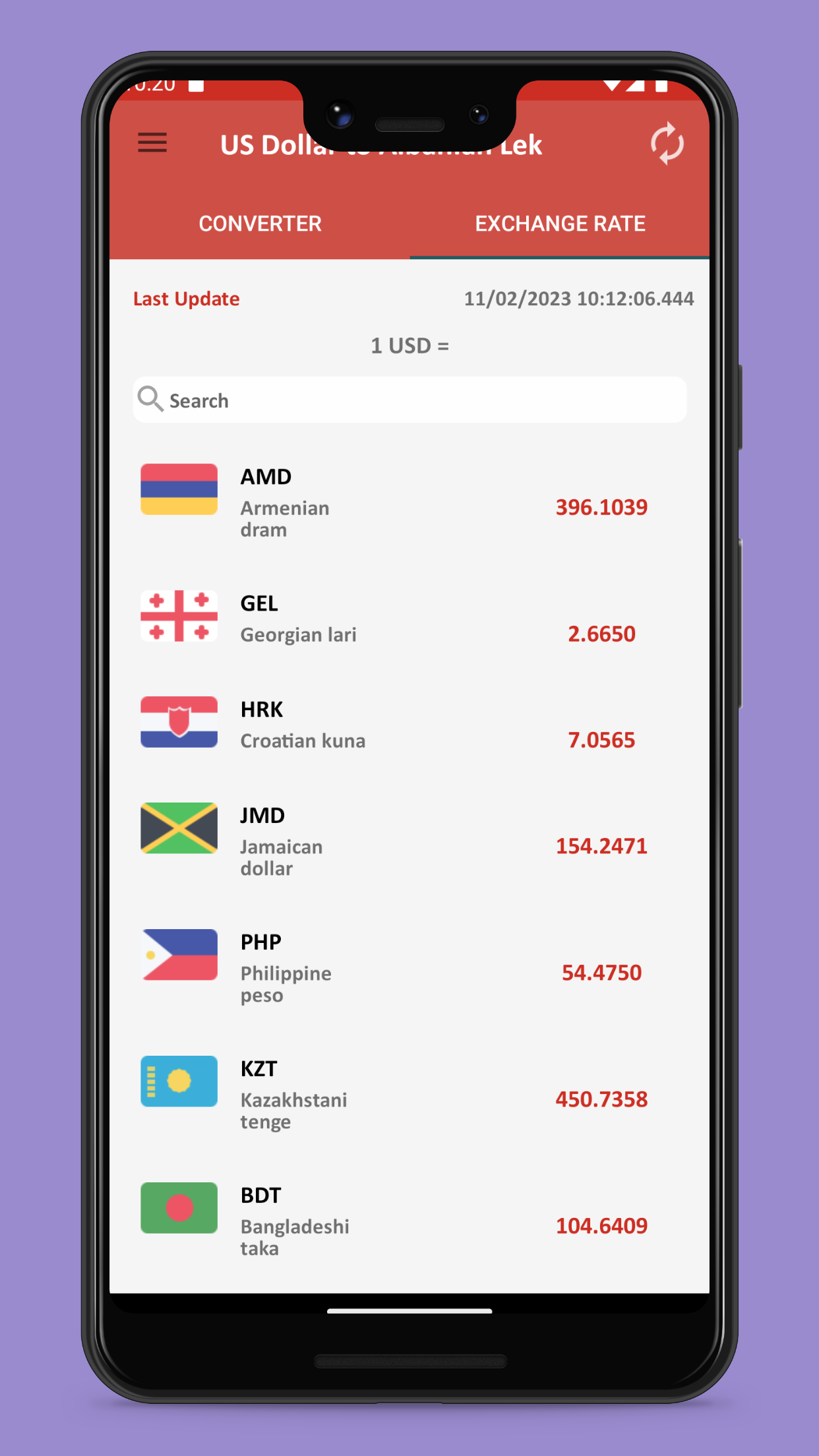 US dollar to Albanian lek | Indus Appstore | Screenshot