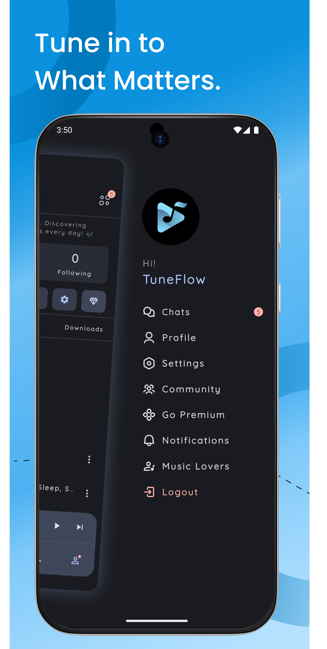 TuneFlow : Music & Chat | Indus Appstore | Screenshot