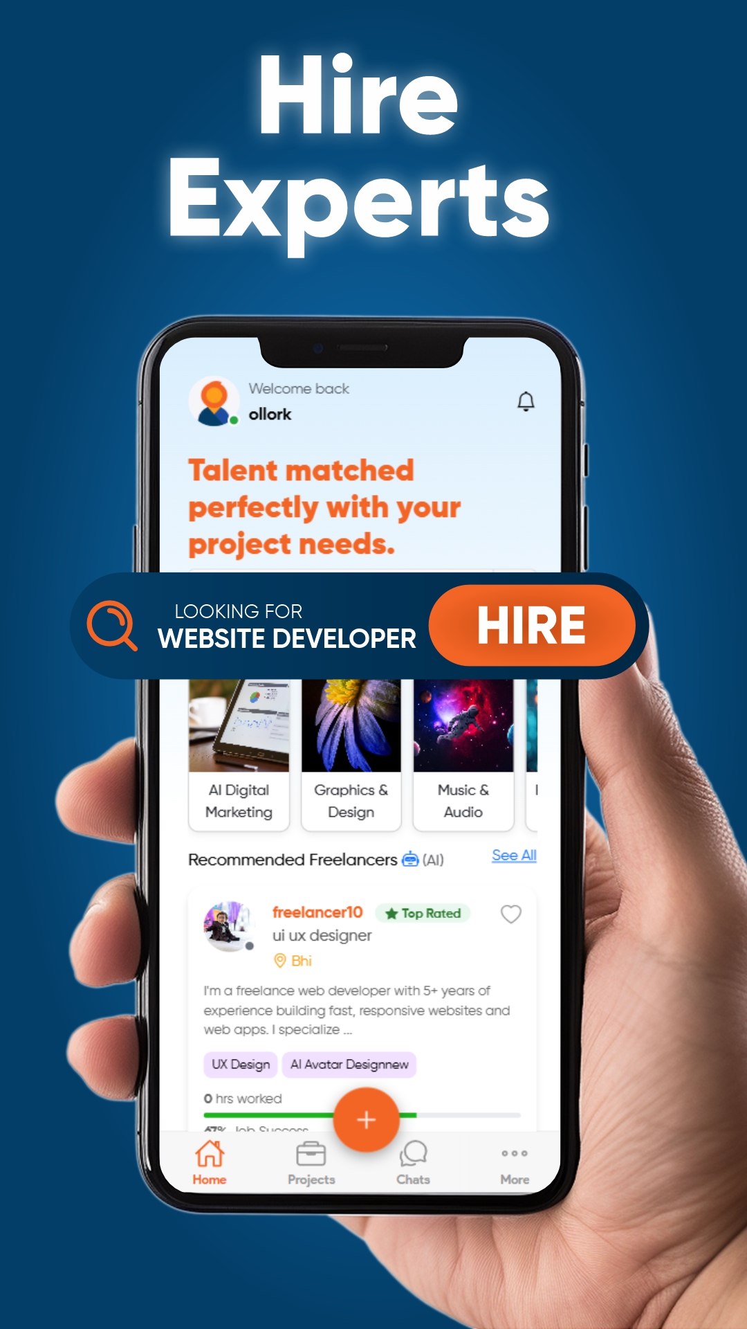 Ollork - Hire Freelancers & Find Remote Work | Indus Appstore | Screenshot