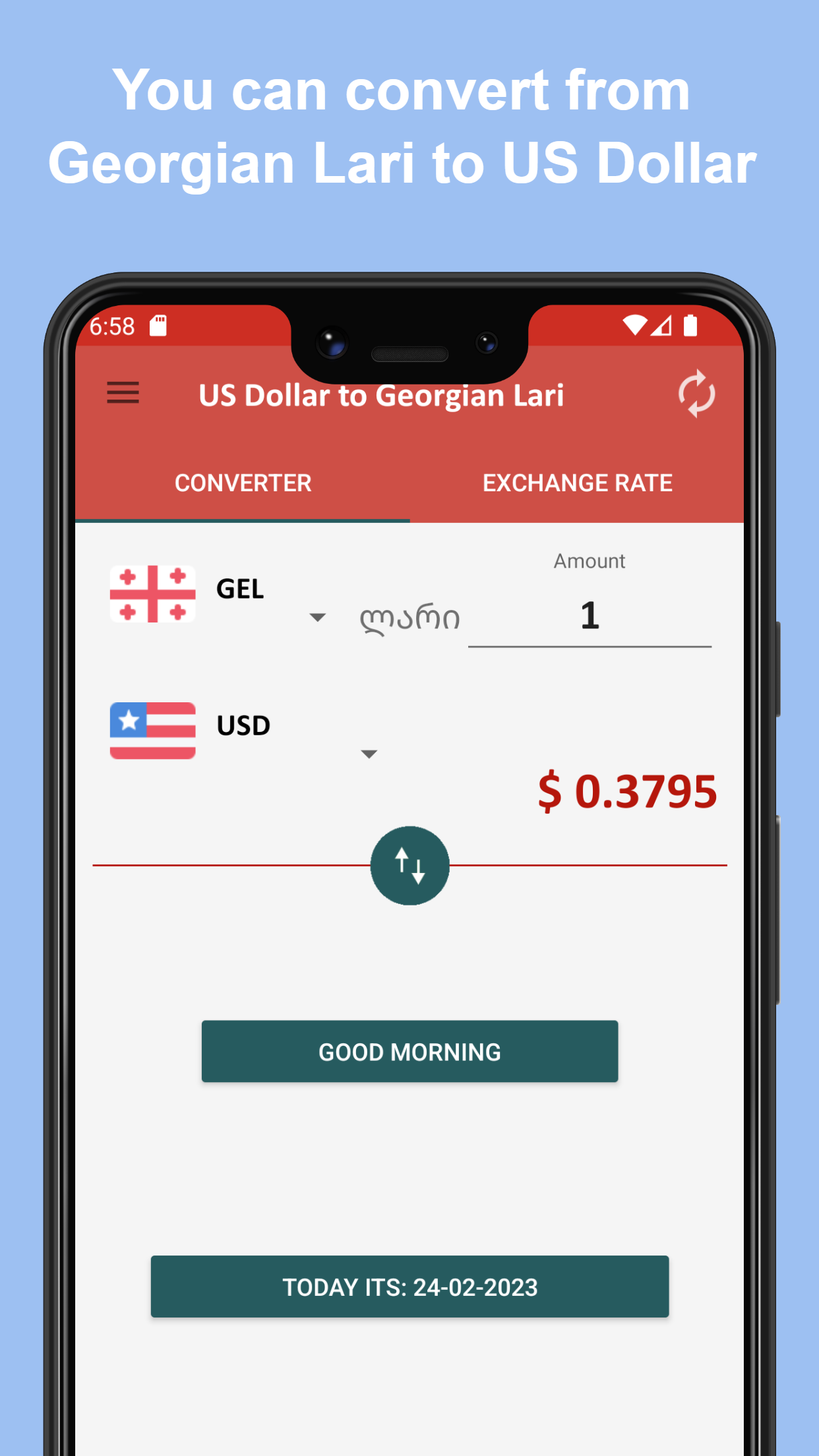 US dollar to Georgian lari | Indus Appstore | Screenshot