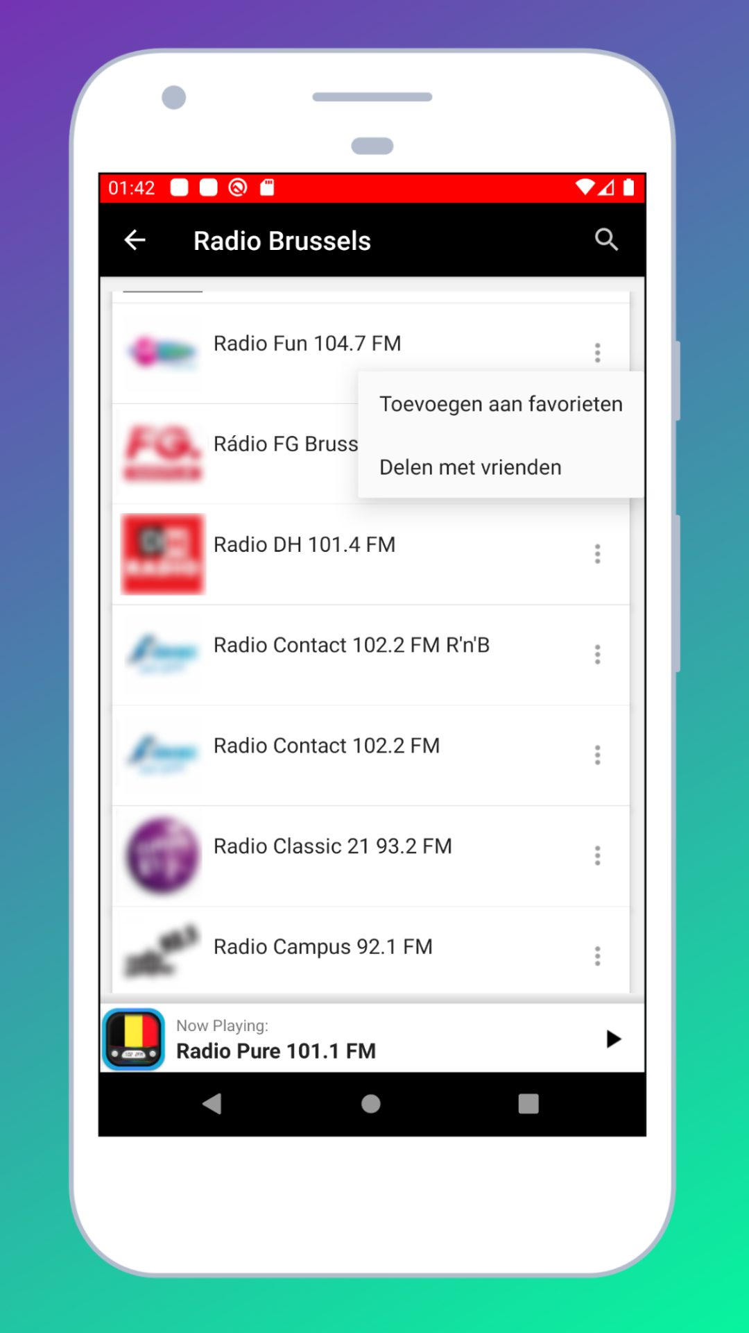 Radio Belgium + Radio Online | Indus Appstore | Screenshot