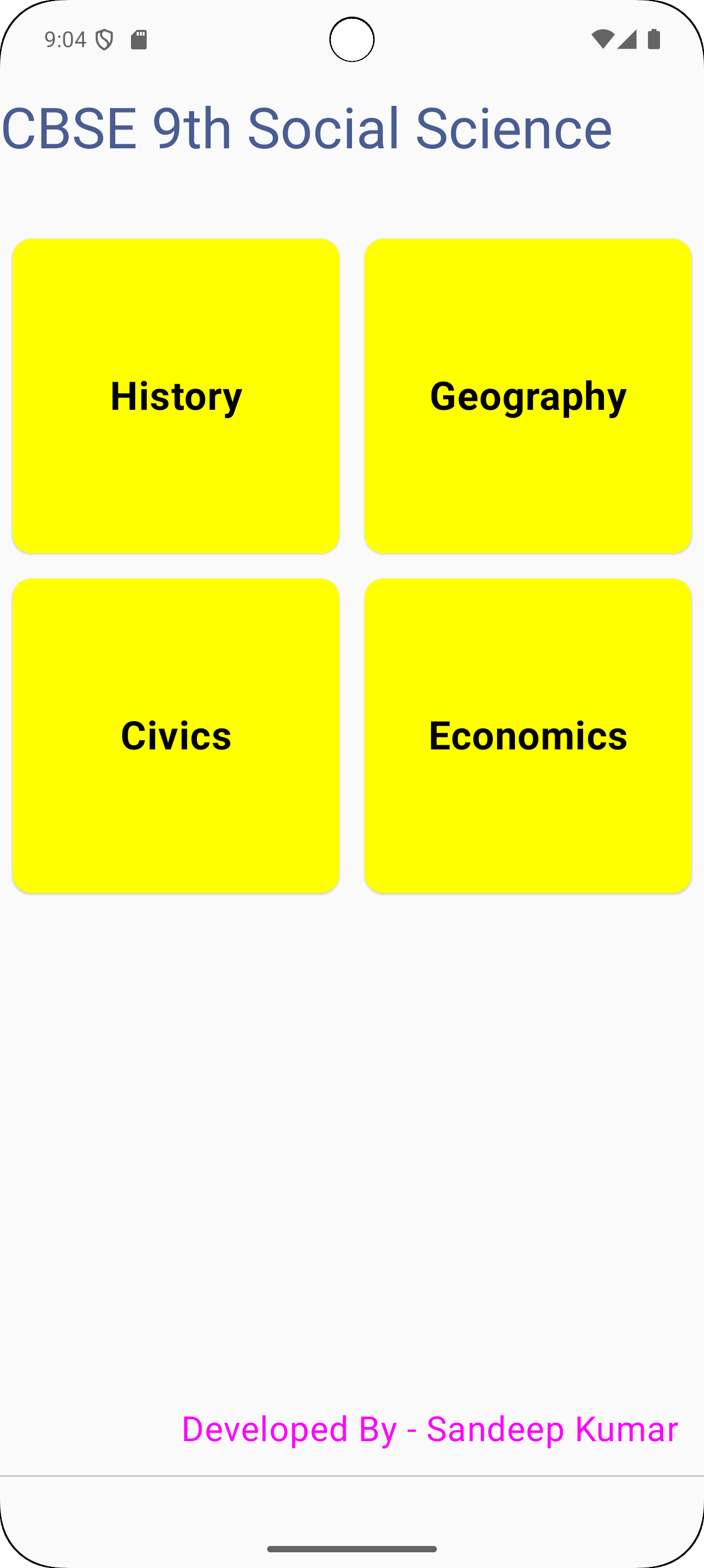 CBSE 9th Social Science MCQ Quiz App | Indus Appstore | Screenshot