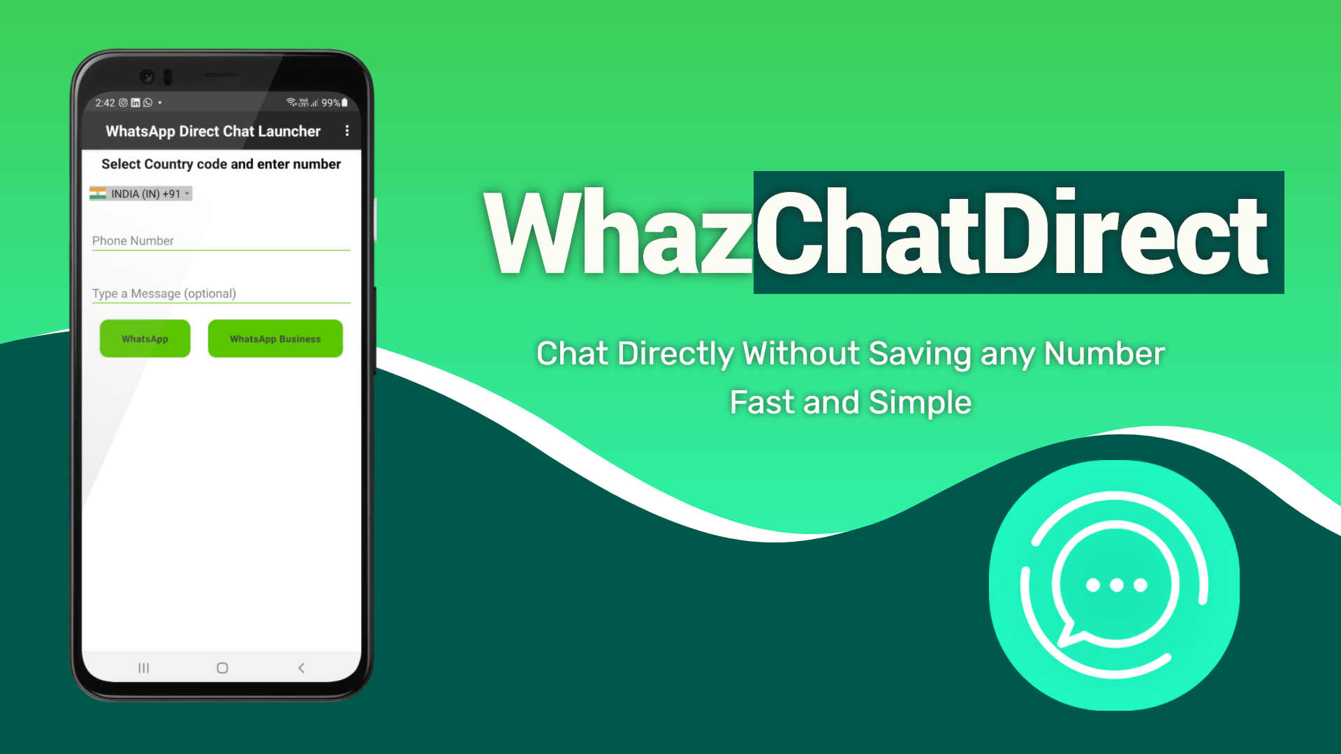 WhaZDirect Fast and Direct Chat for your favourite messenger | Indus Appstore | Screenshot