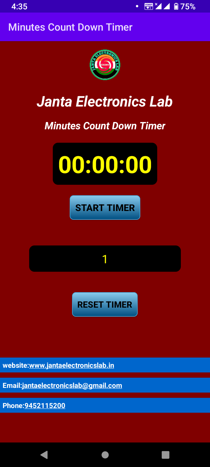 Minutes Count down Timer | Indus Appstore | Screenshot