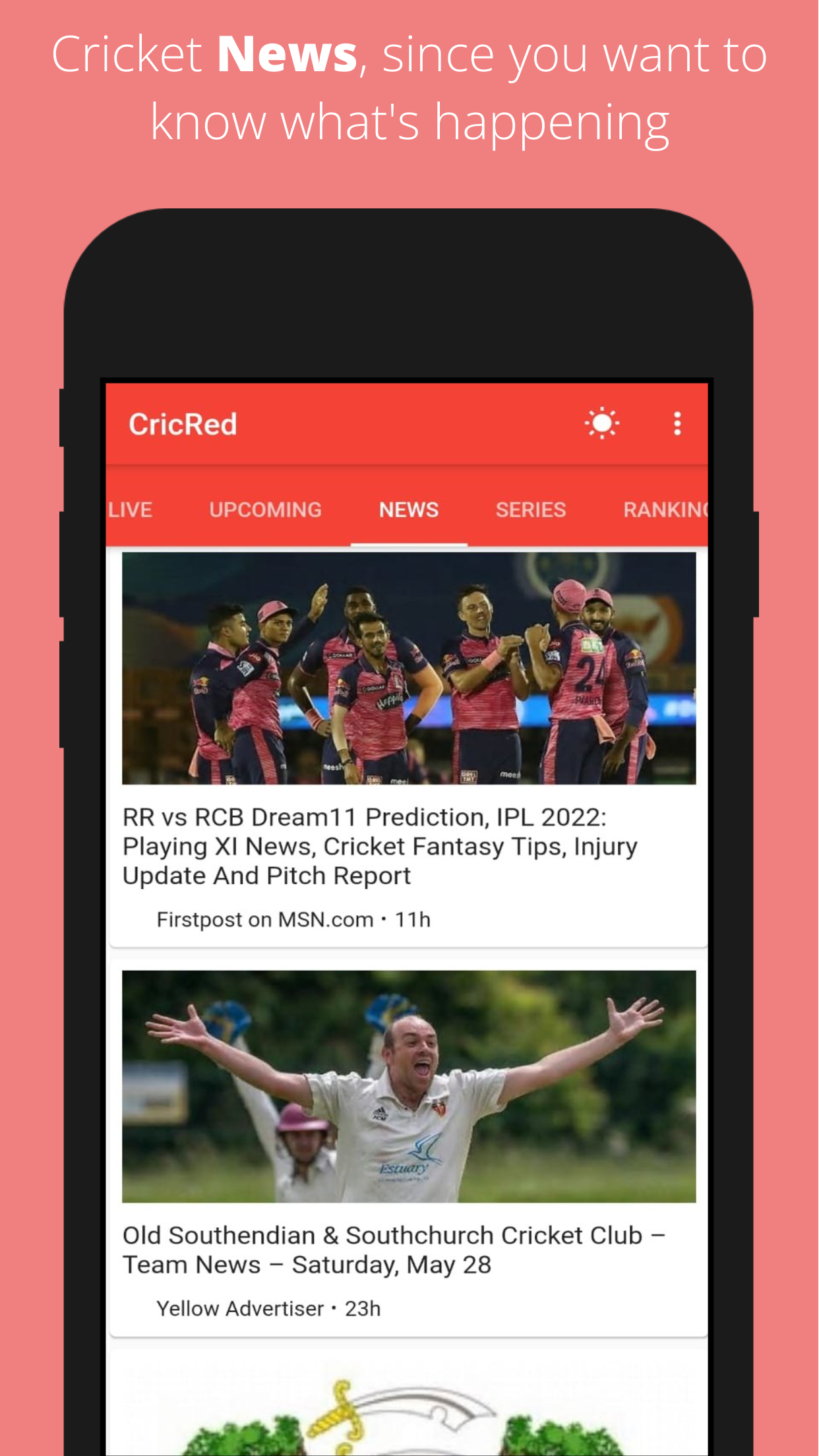 CricRed - Live Cricket Score | Indus Appstore | Screenshot