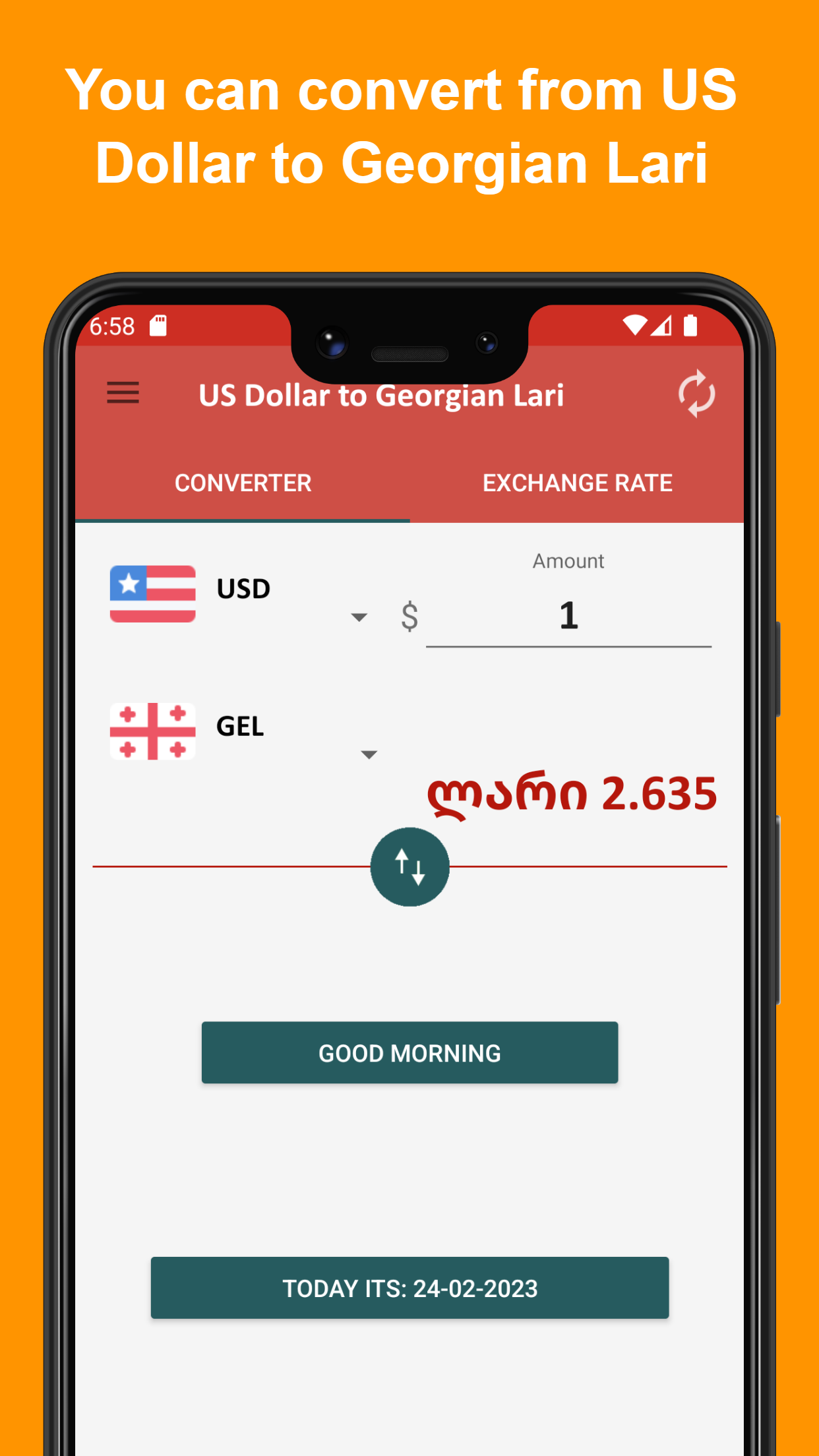 US dollar to Georgian lari | Indus Appstore | Screenshot