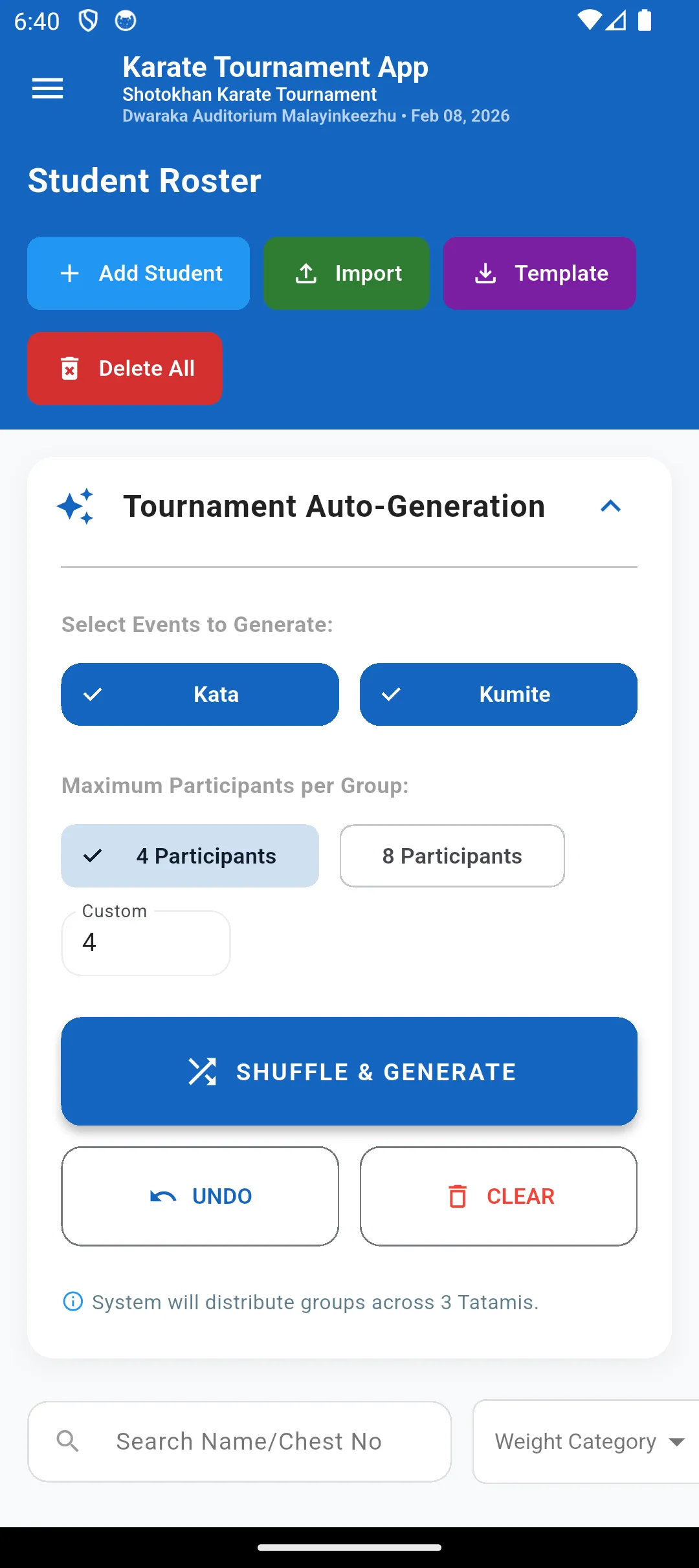Karate Tournament App | Indus Appstore | Screenshot