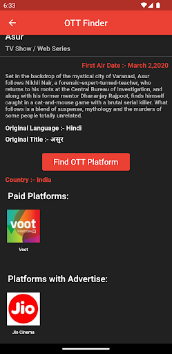 OTT Movie Finder | Indus Appstore | Screenshot