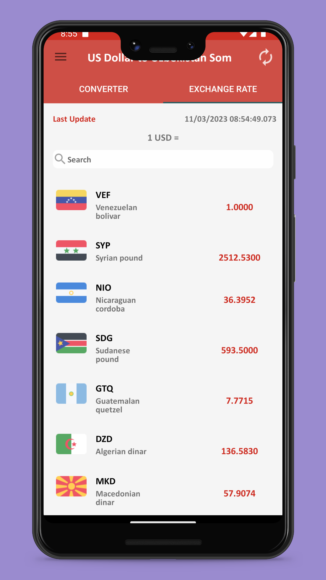 US Dollar to Uzbekistan Som | Indus Appstore | Screenshot