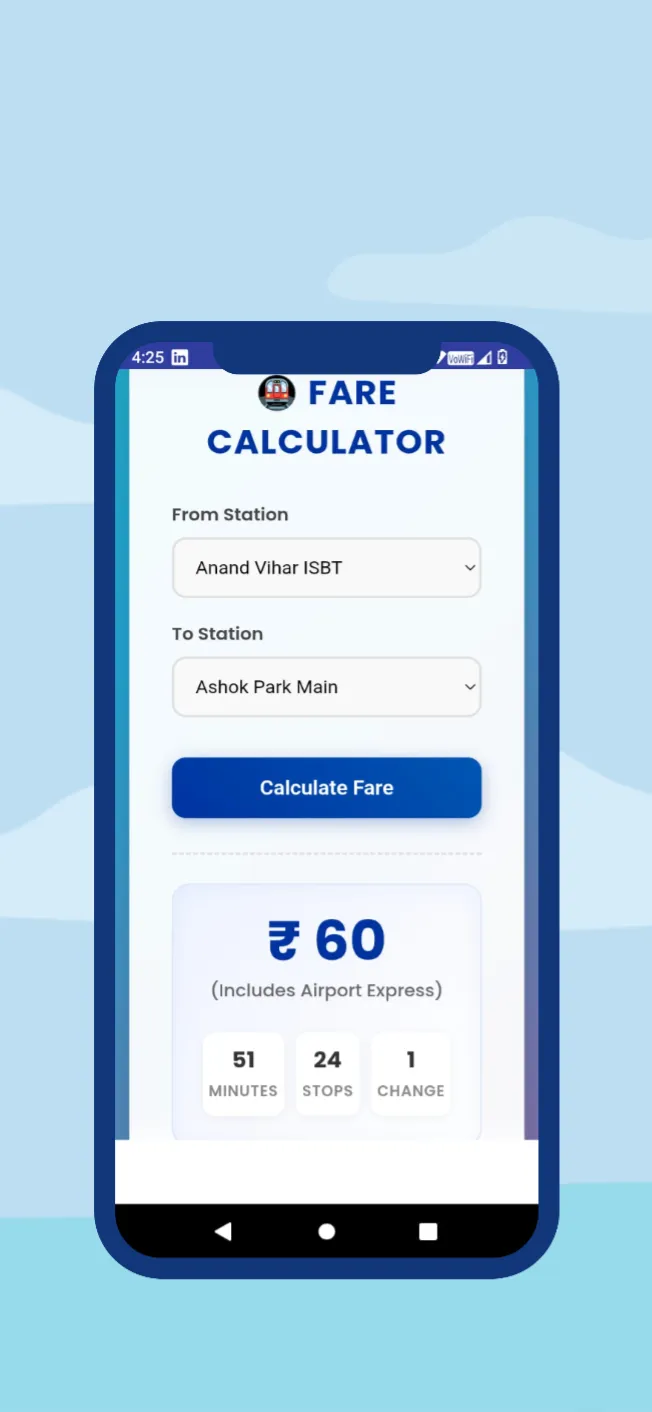 Delhi Metro Route Guide: Find Route,Fare,Visual Route, Travel time and total Distance | Indus Appstore | Screenshot