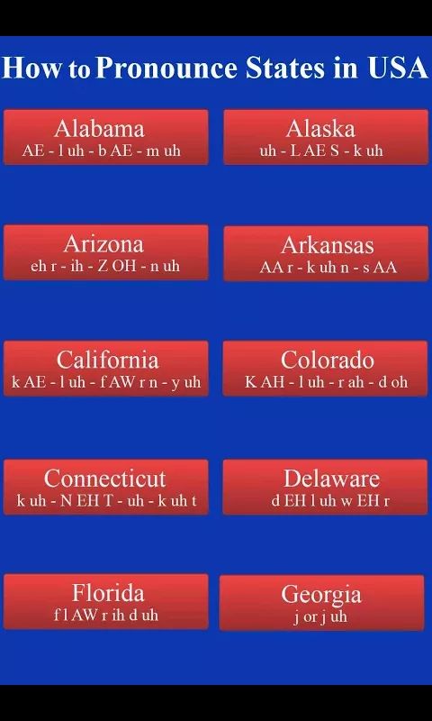 Pronounce States in USA Audio | Indus Appstore | Screenshot