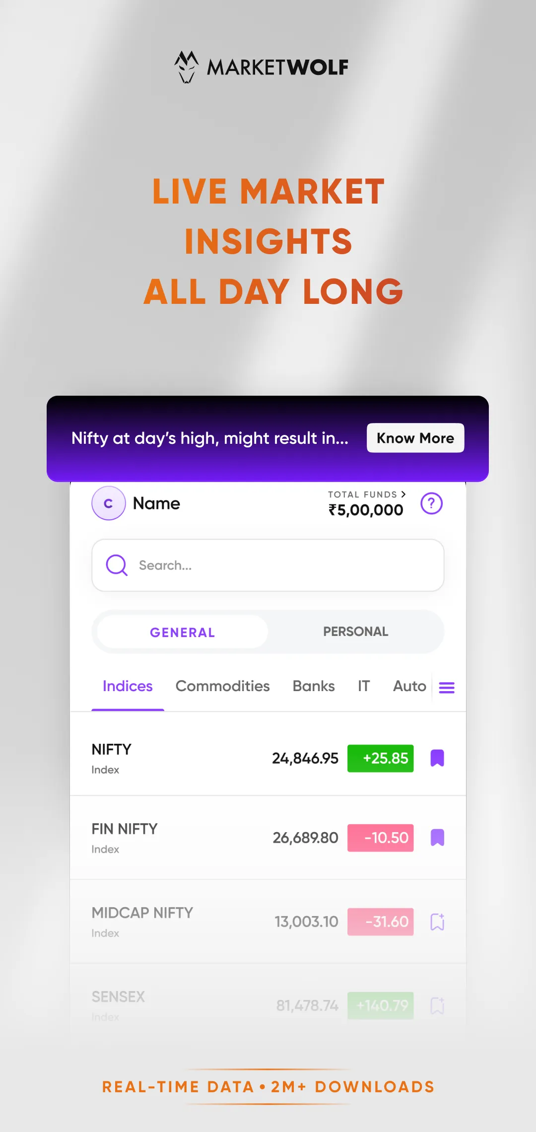 MarketWolf: Stocks & Options | Indus Appstore | Screenshot